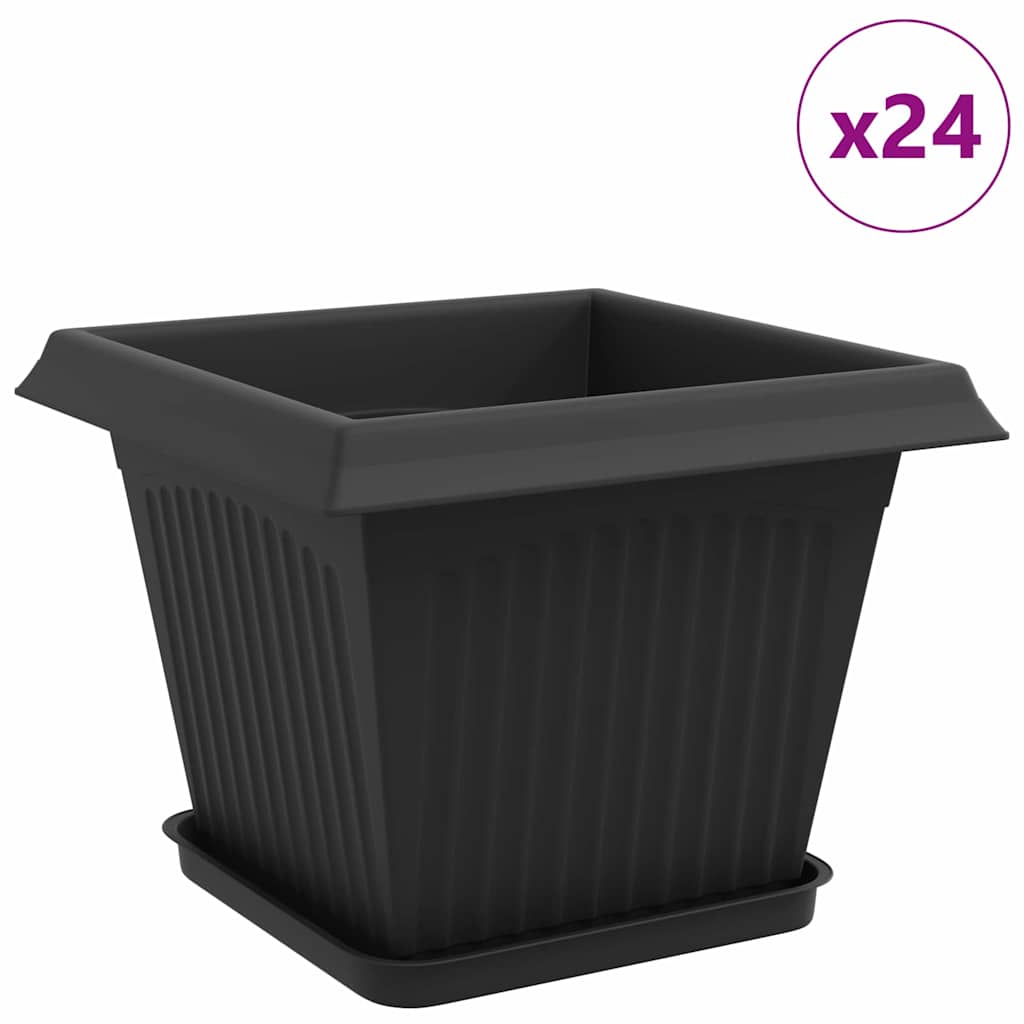 Augalų vazonai 24 vnt. Juoda Plastmasė Augalų vazonai 24 vnt. Juoda Plastmasė - Image 3