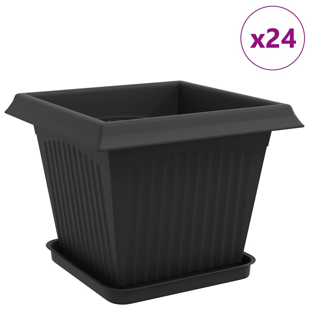 Augalų vazonai 24 vnt. Juoda Plastmasė Augalų vazonai 24 vnt. Juoda Plastmasė - Image 3