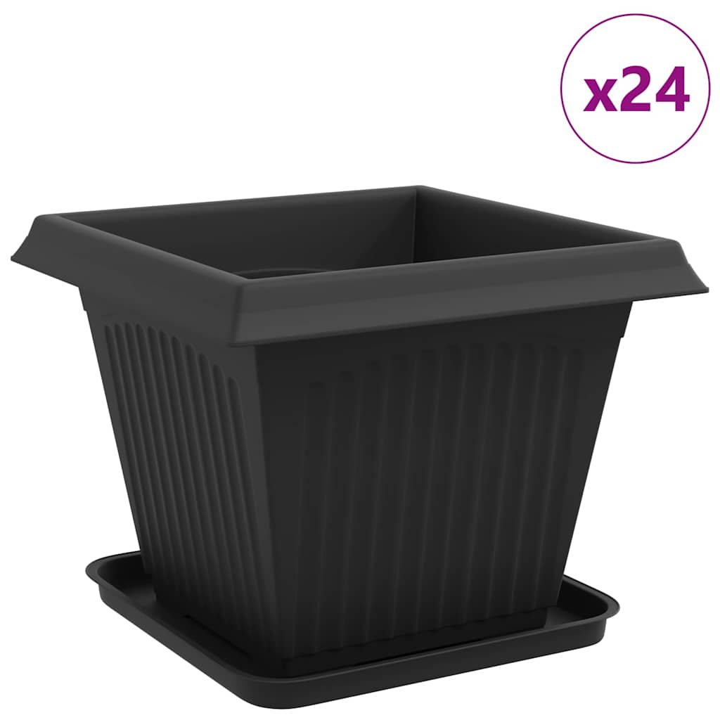 Augalų vazonai 24 vnt. Juoda Plastmasė Augalų vazonai 24 vnt. Juoda Plastmasė - Image 3