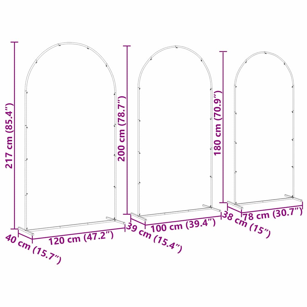Vestuvinis Arklys 3 vnt. Auksinė 120 x 40 x 217 cm Plienas Vestuvinis Arklys 3 vnt. Auksinė 120 x 40 x 217 cm Plienas