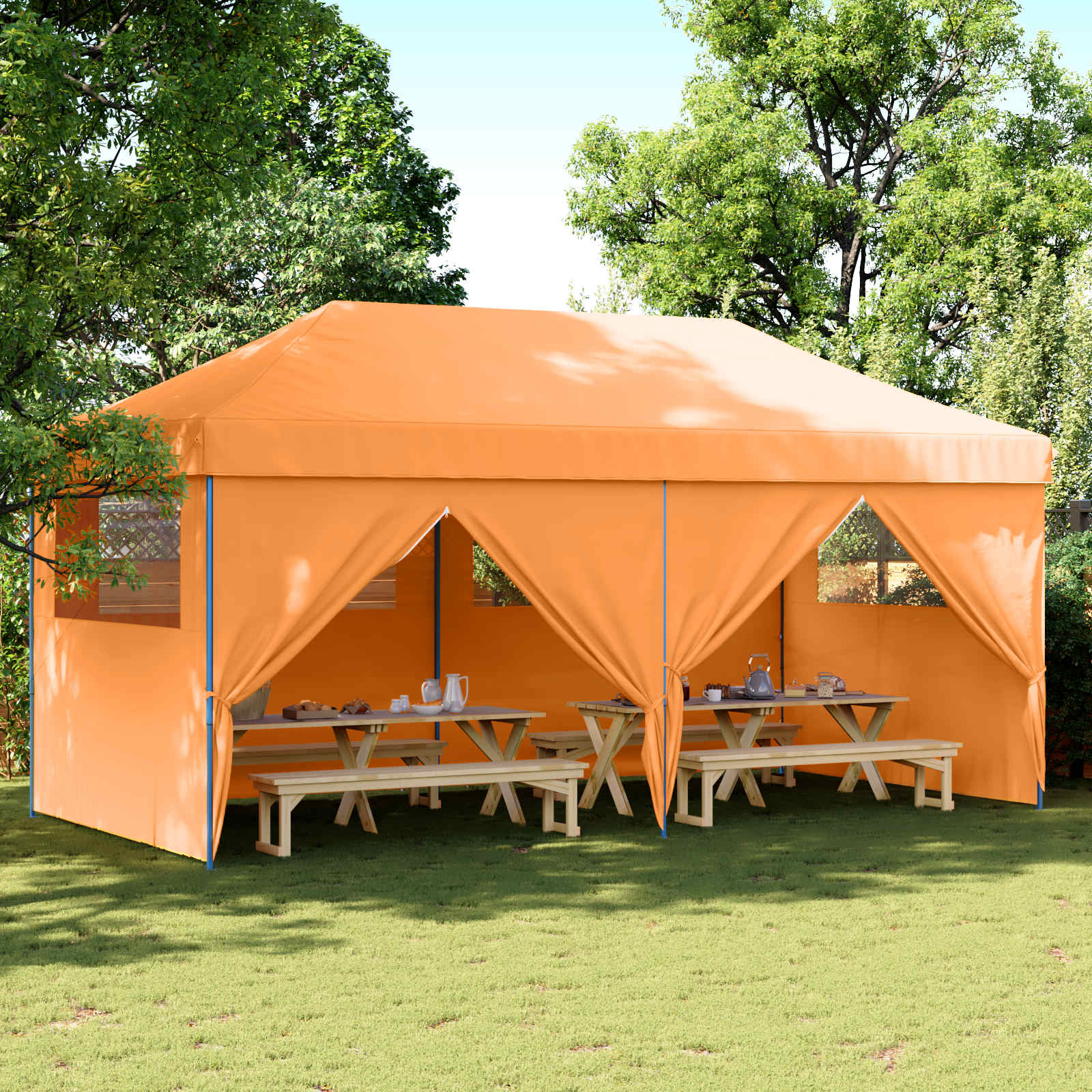 Šventės palapinė 292 x 580 x 315 cm Oranžinė Oksfordo audinys Šventės palapinė 292 x 580 x 315 cm Oranžinė Oksfordo audinys - Image 2