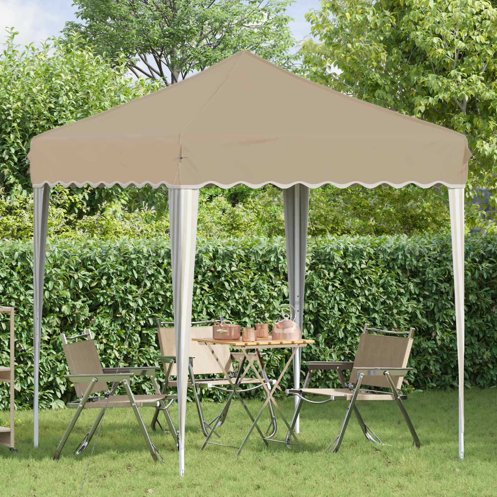 Pop-up šventinis palapinė 195 x 195 x 245 cm Kreminė Pop-up šventinis palapinė 195 x 195 x 245 cm Kreminė - Image 4