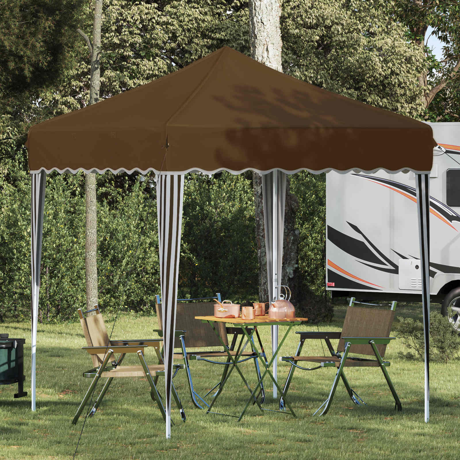 Pop-up šventinis palapinė 195 x 195 x 245 cm Taupe Pop-up šventinis palapinė 195 x 195 x 245 cm Taupe - Image 2