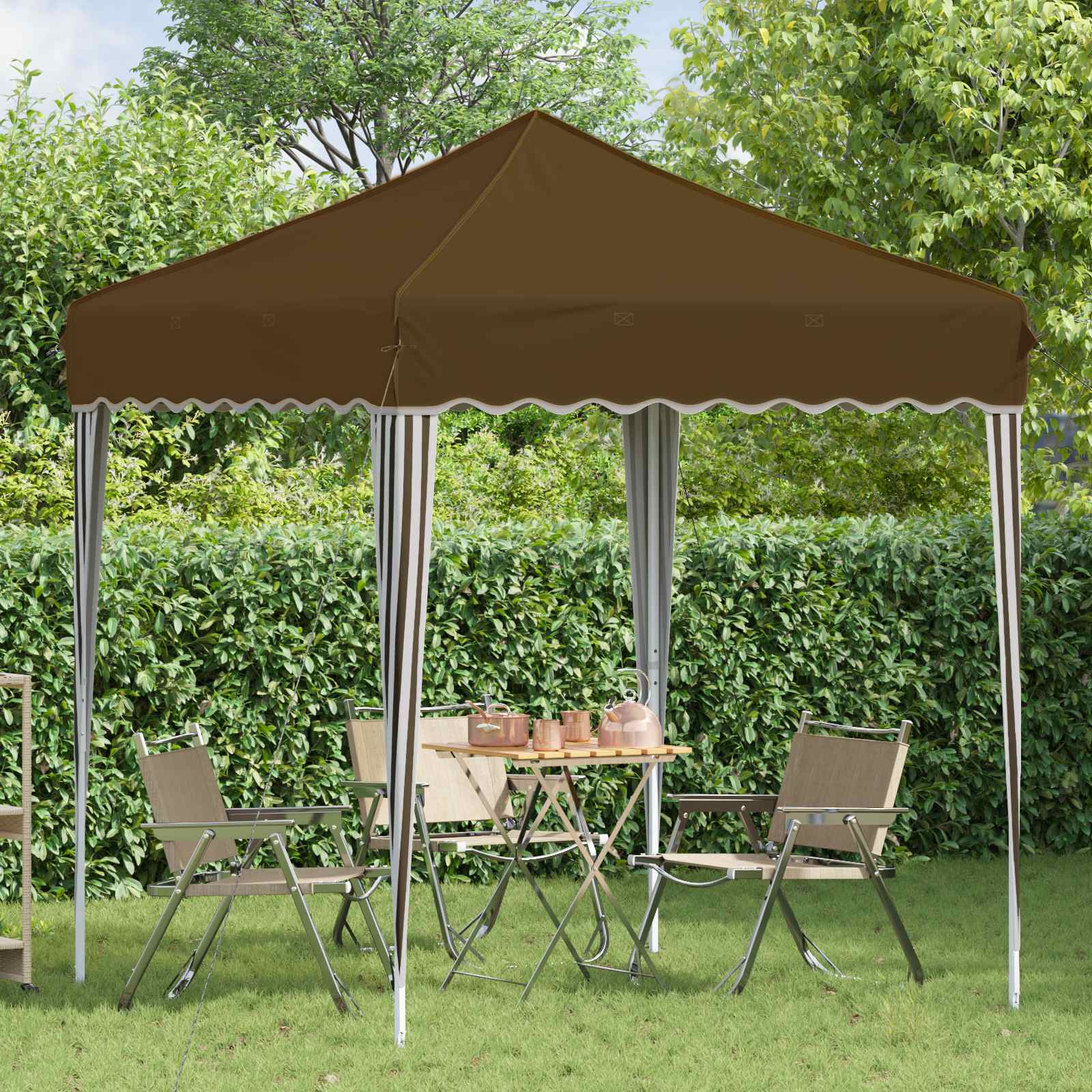 Pop-up šventinis palapinė 195 x 195 x 245 cm Taupe Pop-up šventinis palapinė 195 x 195 x 245 cm Taupe - Image 4