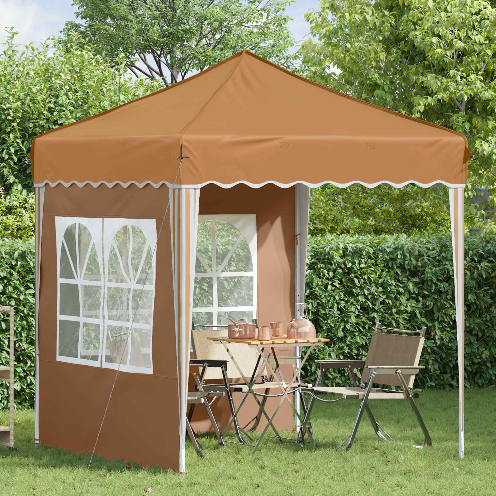 Pop-up šventinis palapinė 195 x 195 x 245 cm Smėlio Pop-up šventinis palapinė 195 x 195 x 245 cm Smėlio - Image 4