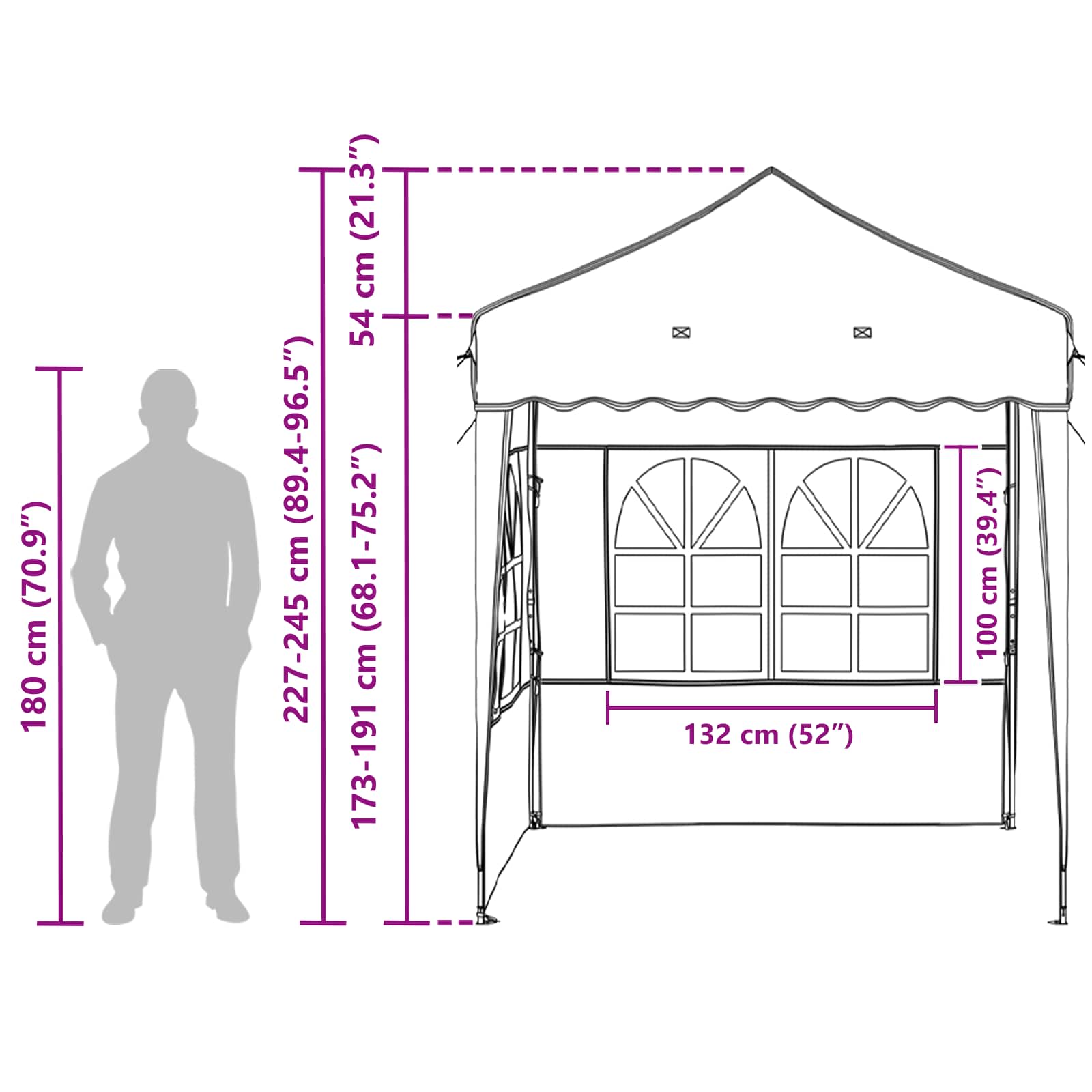 Pop-up šventinis palapinė 195 x 195 x 245 cm Smėlio Pop-up šventinis palapinė 195 x 195 x 245 cm Smėlio