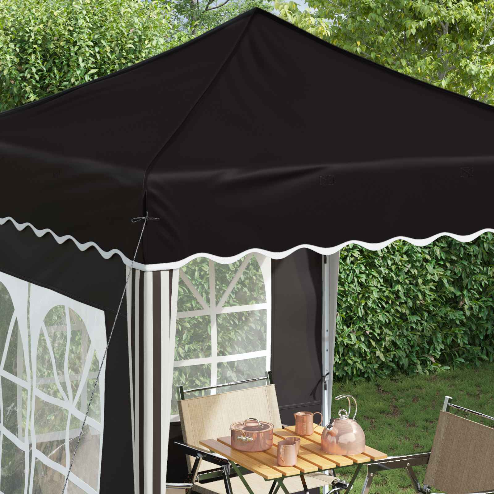 Pop-up šventinis palapinė 195 x 195 x 245 cm Juoda Pop-up šventinis palapinė 195 x 195 x 245 cm Juoda - Image 5