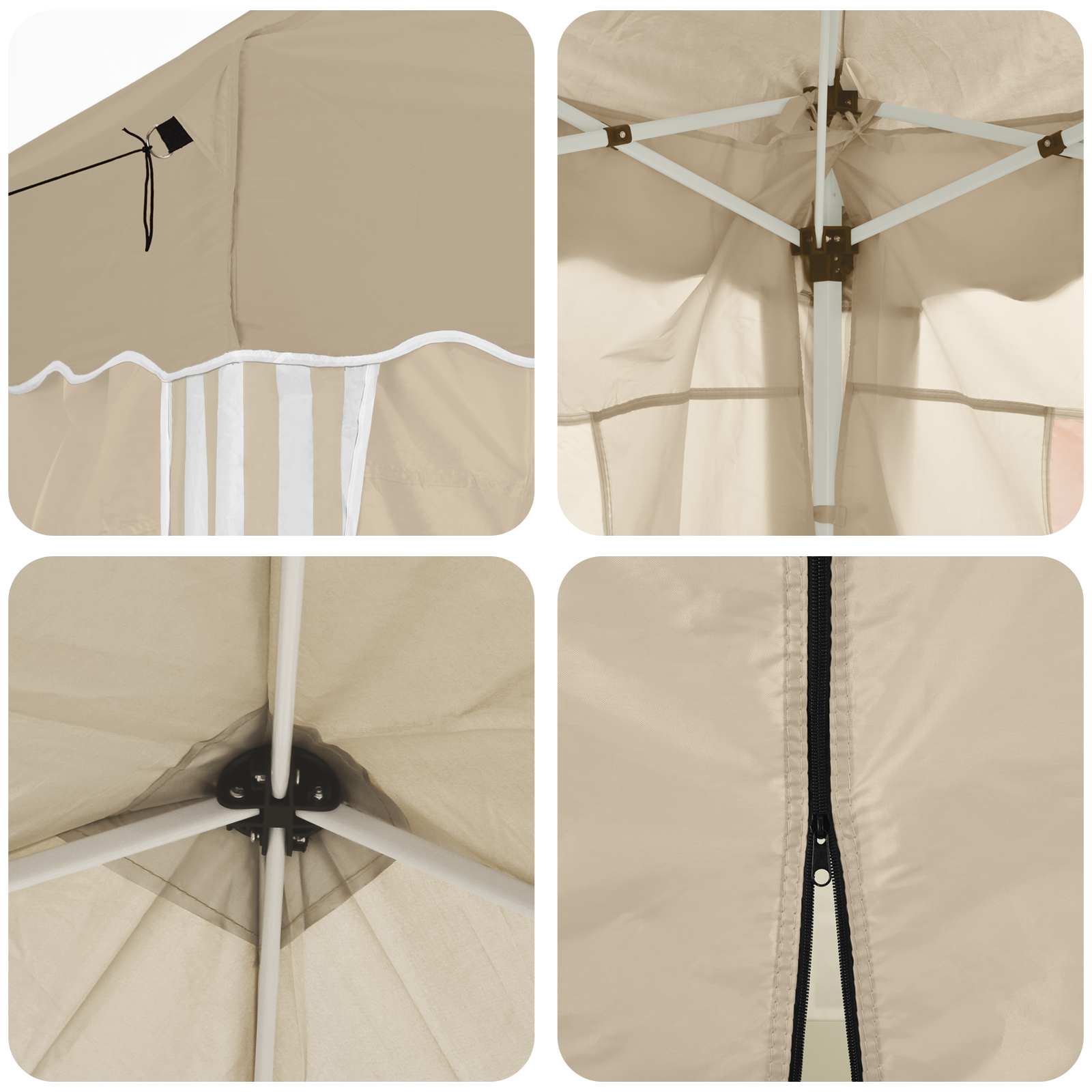 Pop-up šventinis palapinė 195 x 195 x 245 cm Kreminė Pop-up šventinis palapinė 195 x 195 x 245 cm Kreminė - Image 13