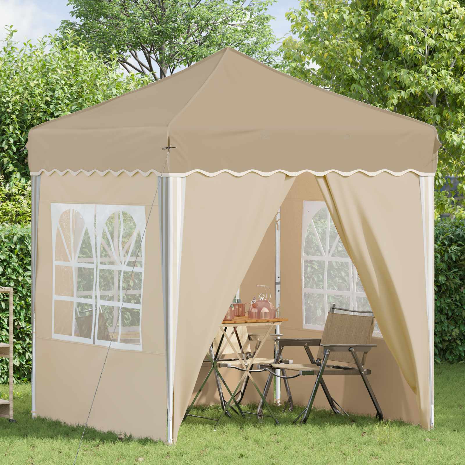 Pop-up šventinis palapinė 195 x 195 x 245 cm Kreminė Pop-up šventinis palapinė 195 x 195 x 245 cm Kreminė - Image 4