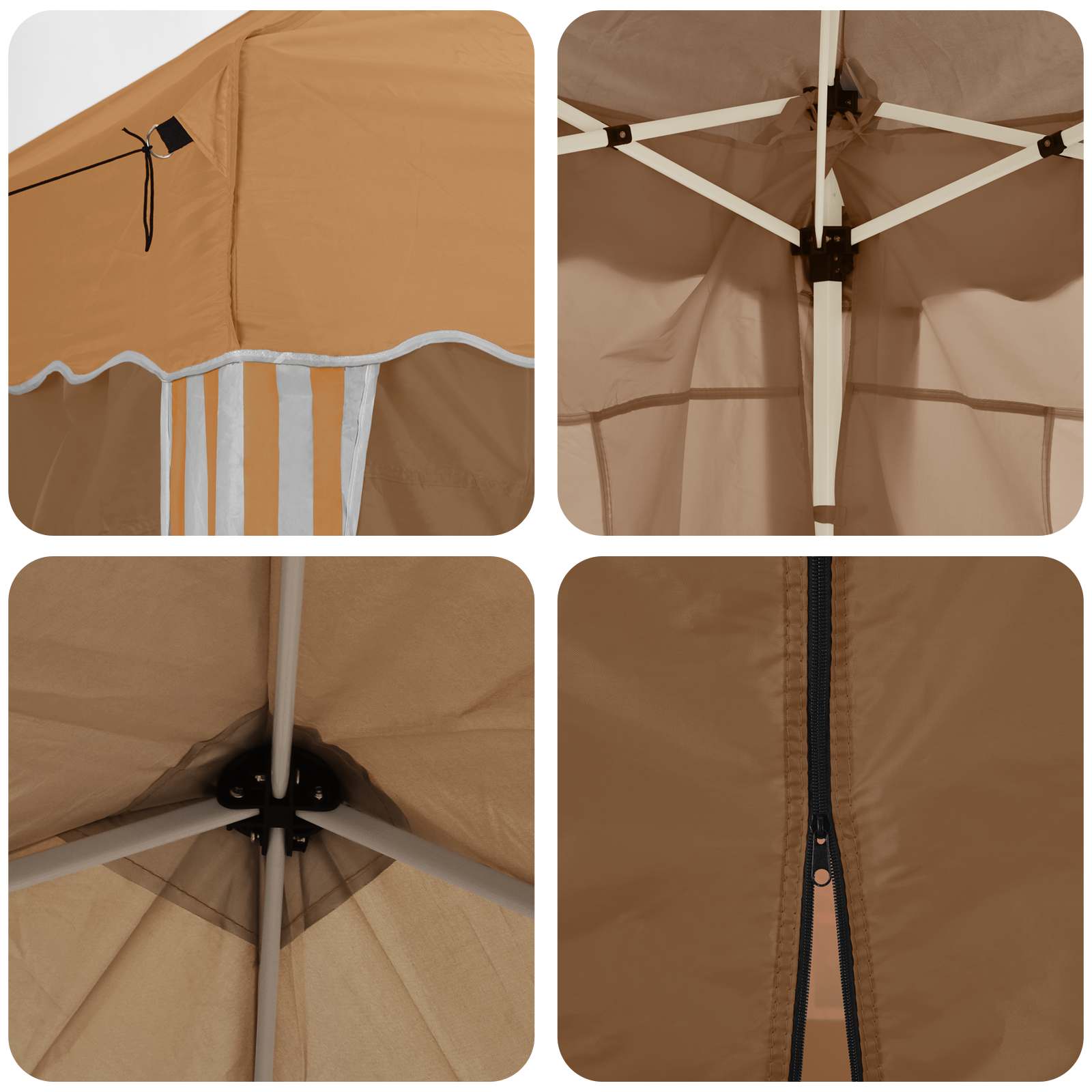 Pop-up šventinis palapinė 195 x 195 x 245 cm Smėlio Pop-up šventinis palapinė 195 x 195 x 245 cm Smėlio - Image 13