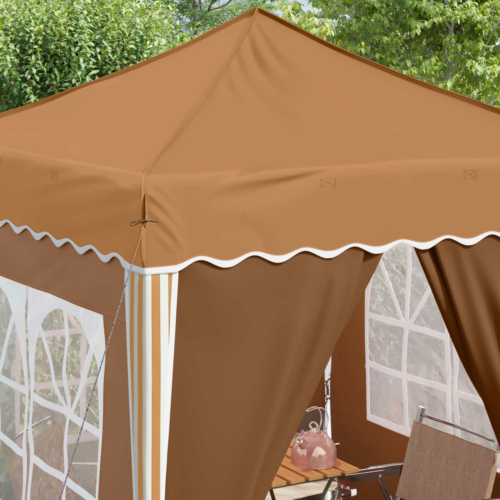 Pop-up šventinis palapinė 195 x 195 x 245 cm Smėlio Pop-up šventinis palapinė 195 x 195 x 245 cm Smėlio - Image 5