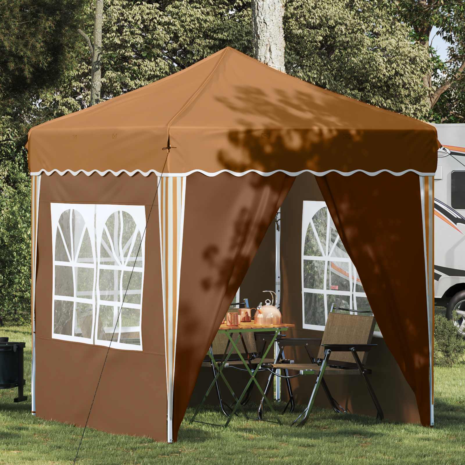 Pop-up šventinis palapinė 195 x 195 x 245 cm Smėlio Pop-up šventinis palapinė 195 x 195 x 245 cm Smėlio - Image 2