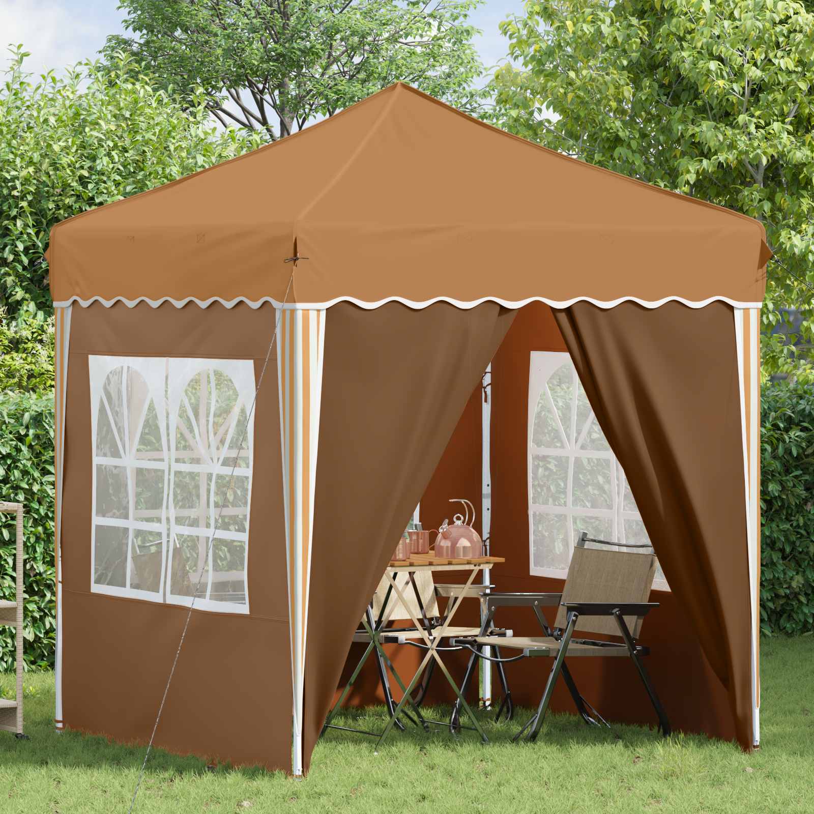 Pop-up šventinis palapinė 195 x 195 x 245 cm Smėlio Pop-up šventinis palapinė 195 x 195 x 245 cm Smėlio - Image 4