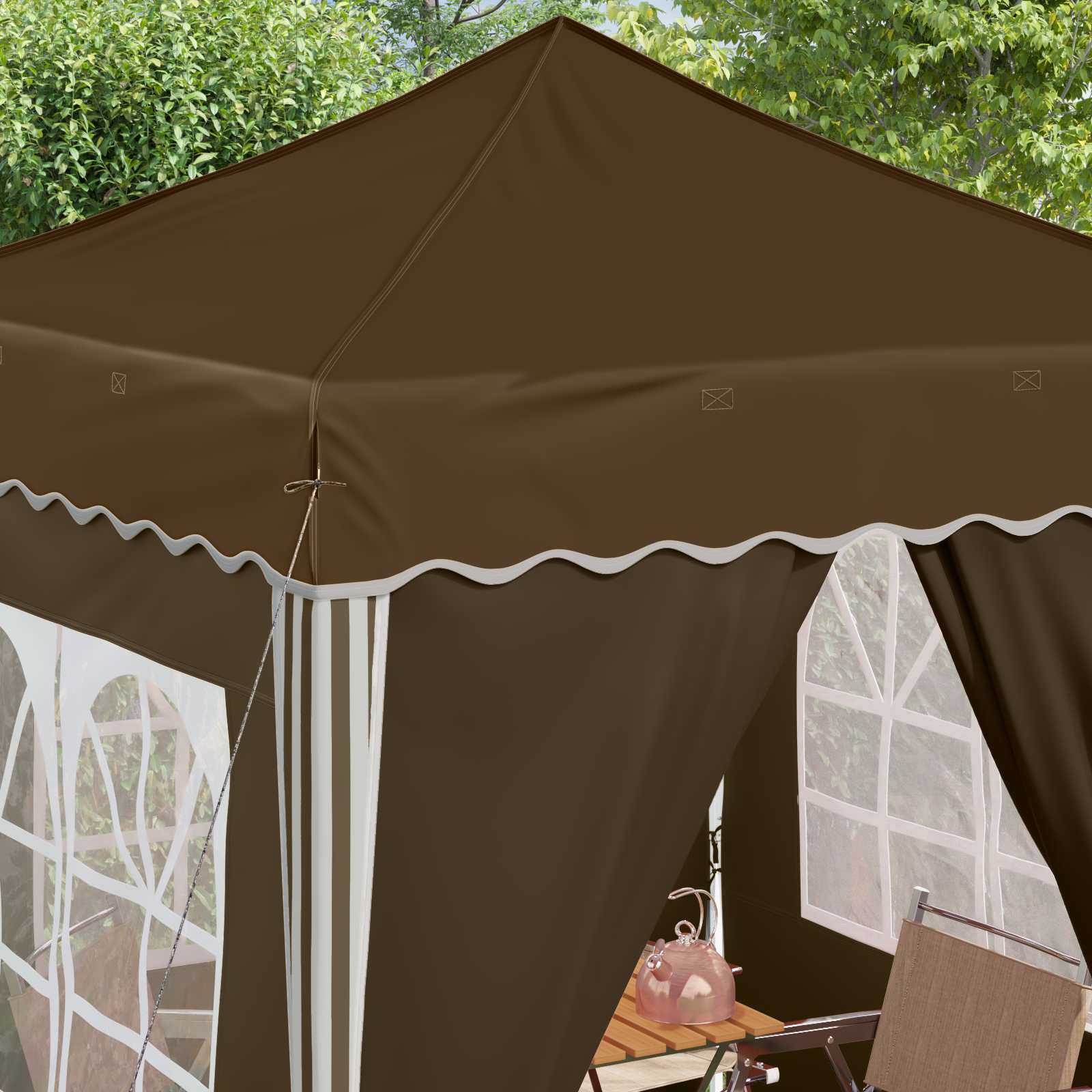 Pop-up šventinis palapinė 195 x 195 x 245 cm Taupe Pop-up šventinis palapinė 195 x 195 x 245 cm Taupe - Image 5
