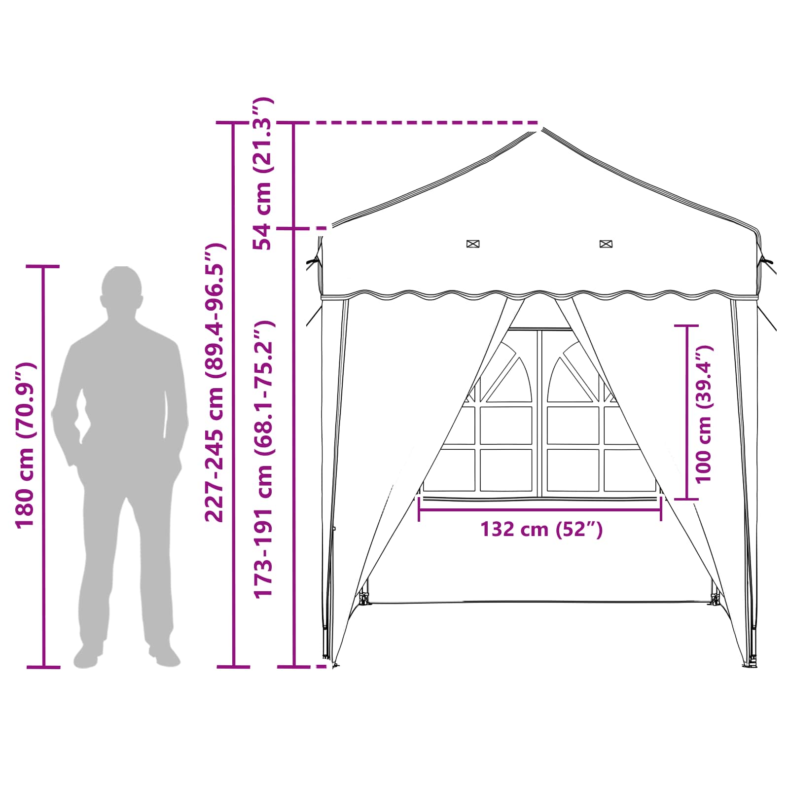 Pop-up šventinis palapinė 195 x 195 x 245 cm Taupe Pop-up šventinis palapinė 195 x 195 x 245 cm Taupe