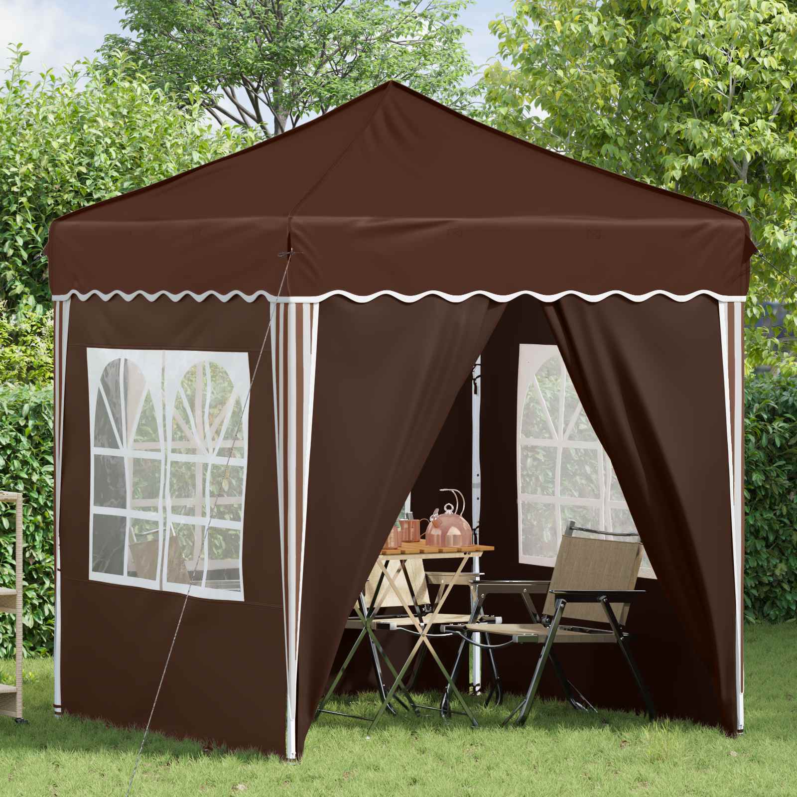 Pop-up šventinis palapinė 195 x 195 x 245 cm Ruda Pop-up šventinis palapinė 195 x 195 x 245 cm Ruda - Image 4