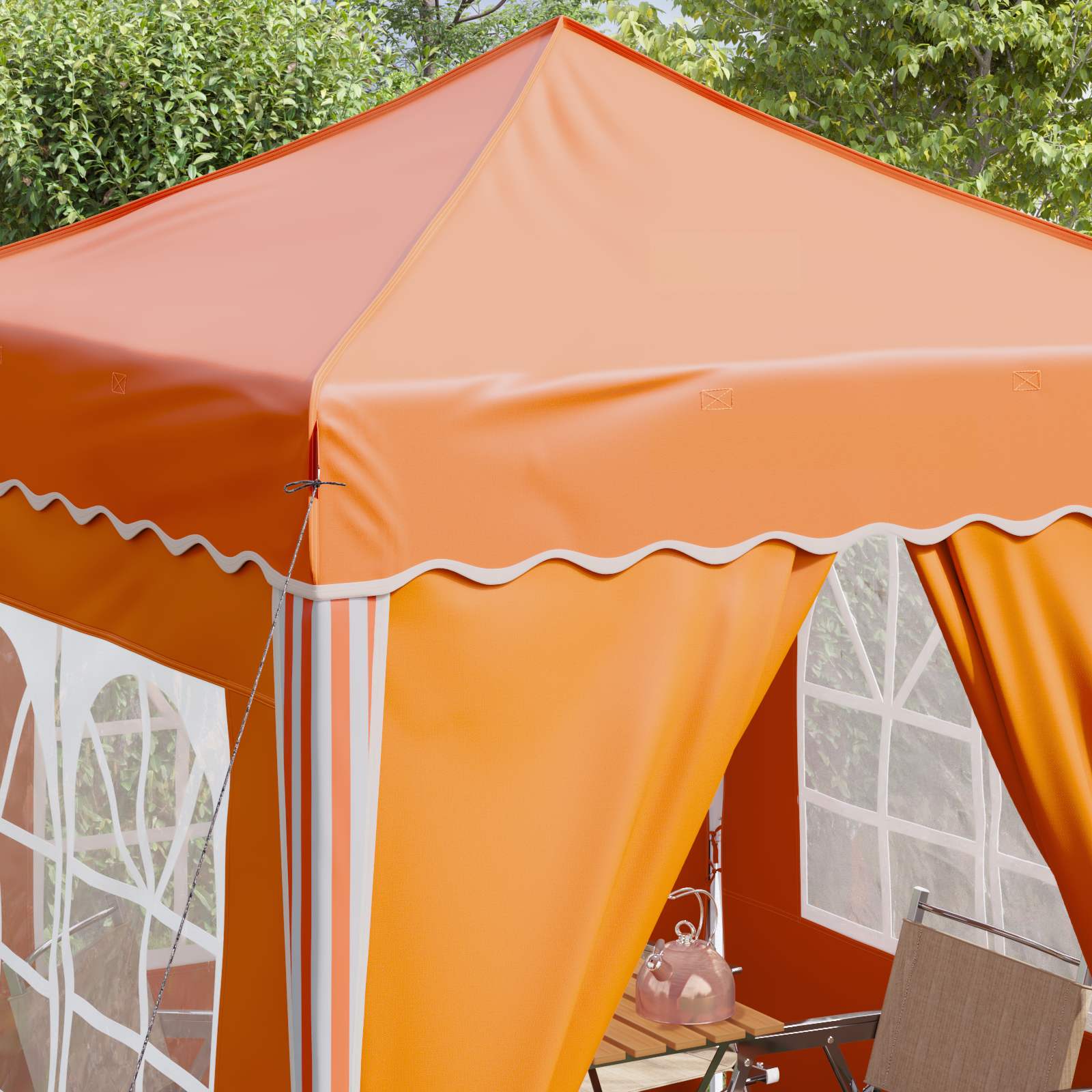 Pop-up šventinis palapinė 195 x 195 x 245 cm Oranžinė Pop-up šventinis palapinė 195 x 195 x 245 cm Oranžinė - Image 5