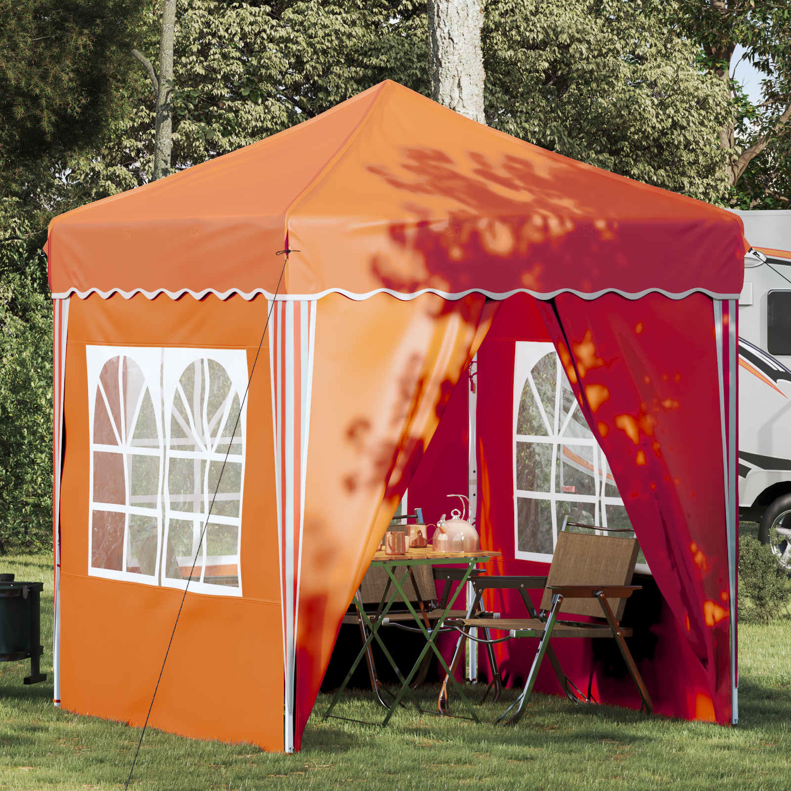 Pop-up šventinis palapinė 195 x 195 x 245 cm Oranžinė Pop-up šventinis palapinė 195 x 195 x 245 cm Oranžinė - Image 2
