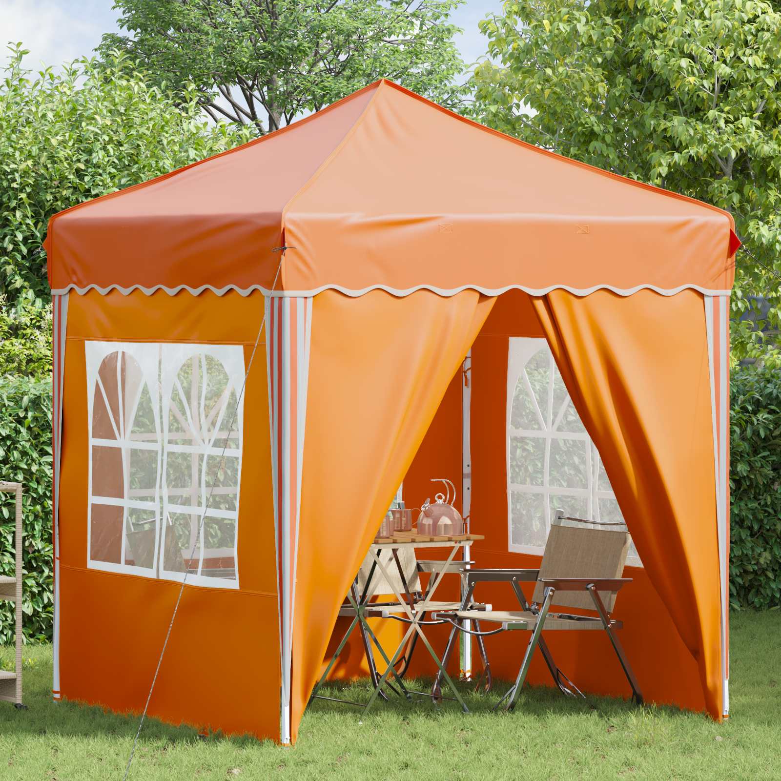 Pop-up šventinis palapinė 195 x 195 x 245 cm Oranžinė Pop-up šventinis palapinė 195 x 195 x 245 cm Oranžinė - Image 4