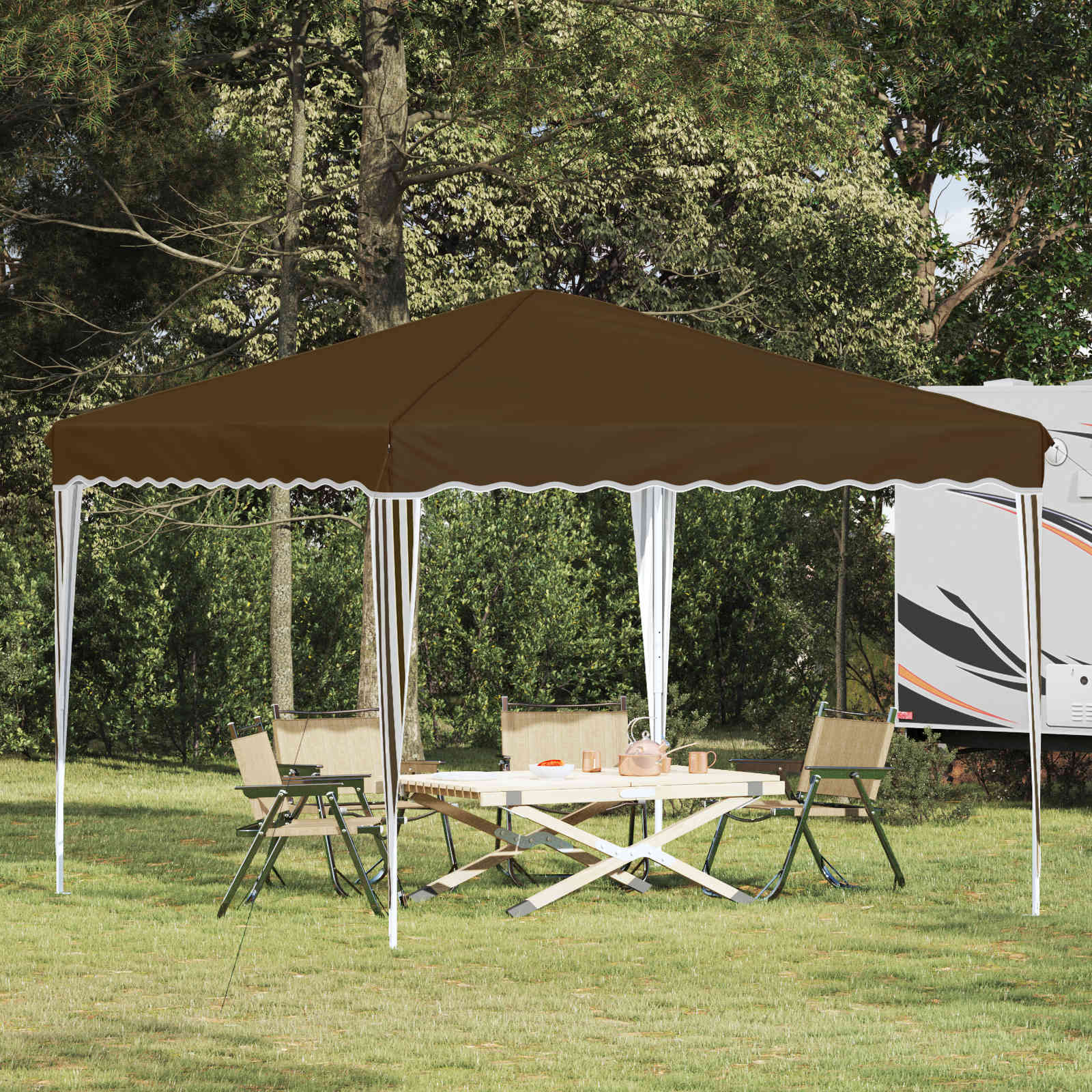 Pop-up šventinis palapinė 288 x 288 x 245 cm Taupe Pop-up šventinis palapinė 288 x 288 x 245 cm Taupe - Image 2