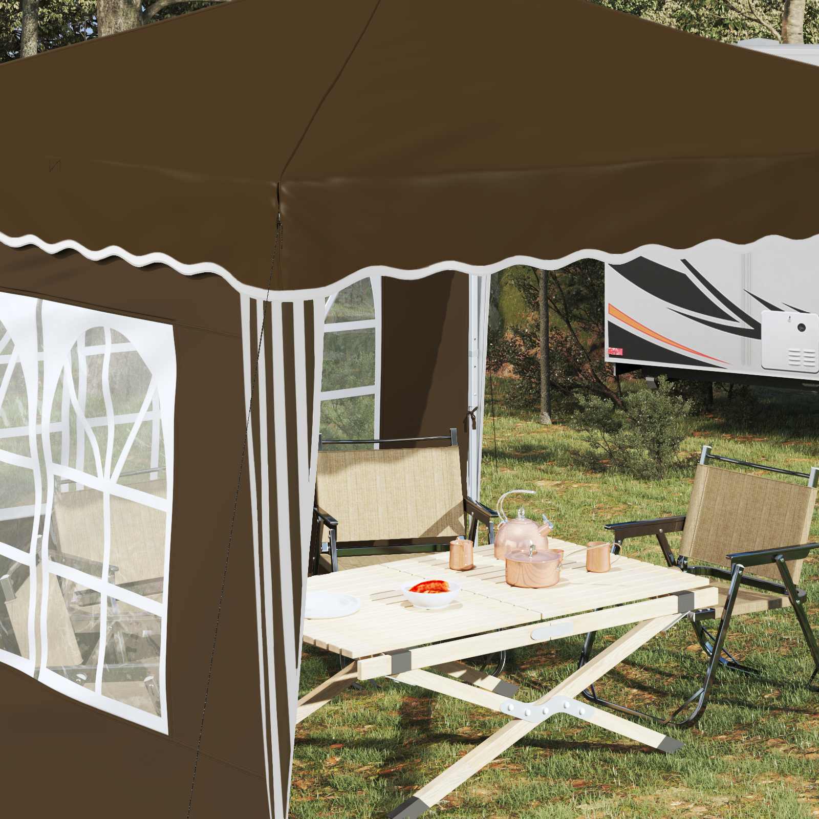 Pop-up šventinis palapinė 288 x 288 x 245 cm Taupe Pop-up šventinis palapinė 288 x 288 x 245 cm Taupe - Image 5