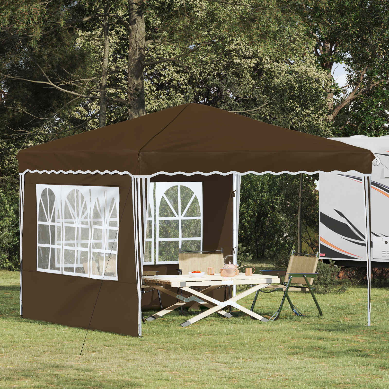 Pop-up šventinis palapinė 288 x 288 x 245 cm Taupe Pop-up šventinis palapinė 288 x 288 x 245 cm Taupe - Image 2