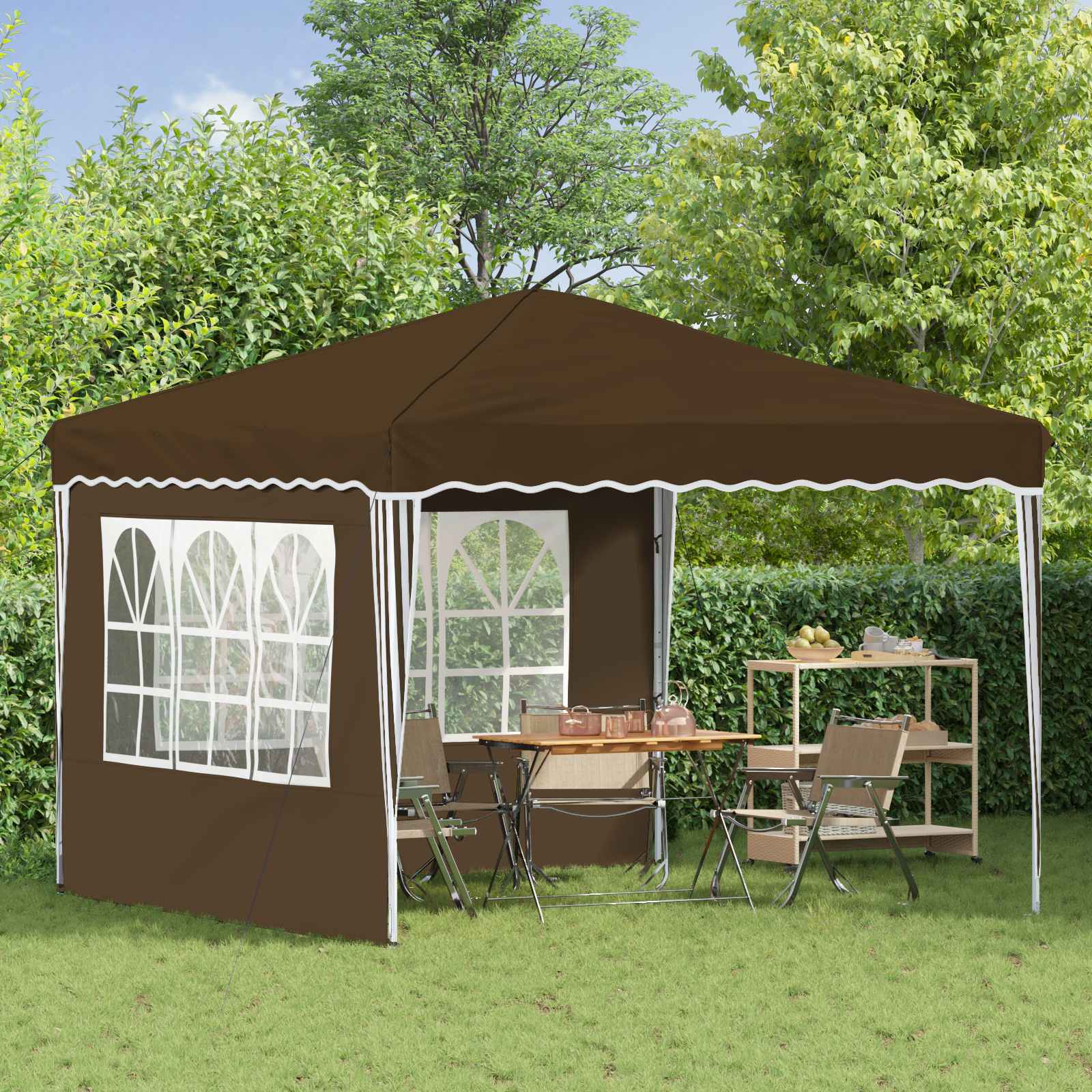 Pop-up šventinis palapinė 288 x 288 x 245 cm Taupe Pop-up šventinis palapinė 288 x 288 x 245 cm Taupe - Image 4