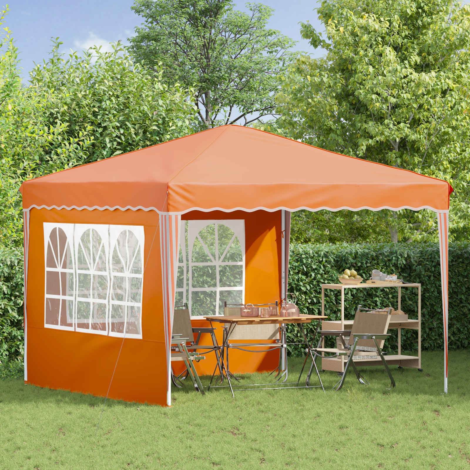 Pop-up šventinis palapinė 288 x 288 x 245 cm Oranžinė Pop-up šventinis palapinė 288 x 288 x 245 cm Oranžinė - Image 4
