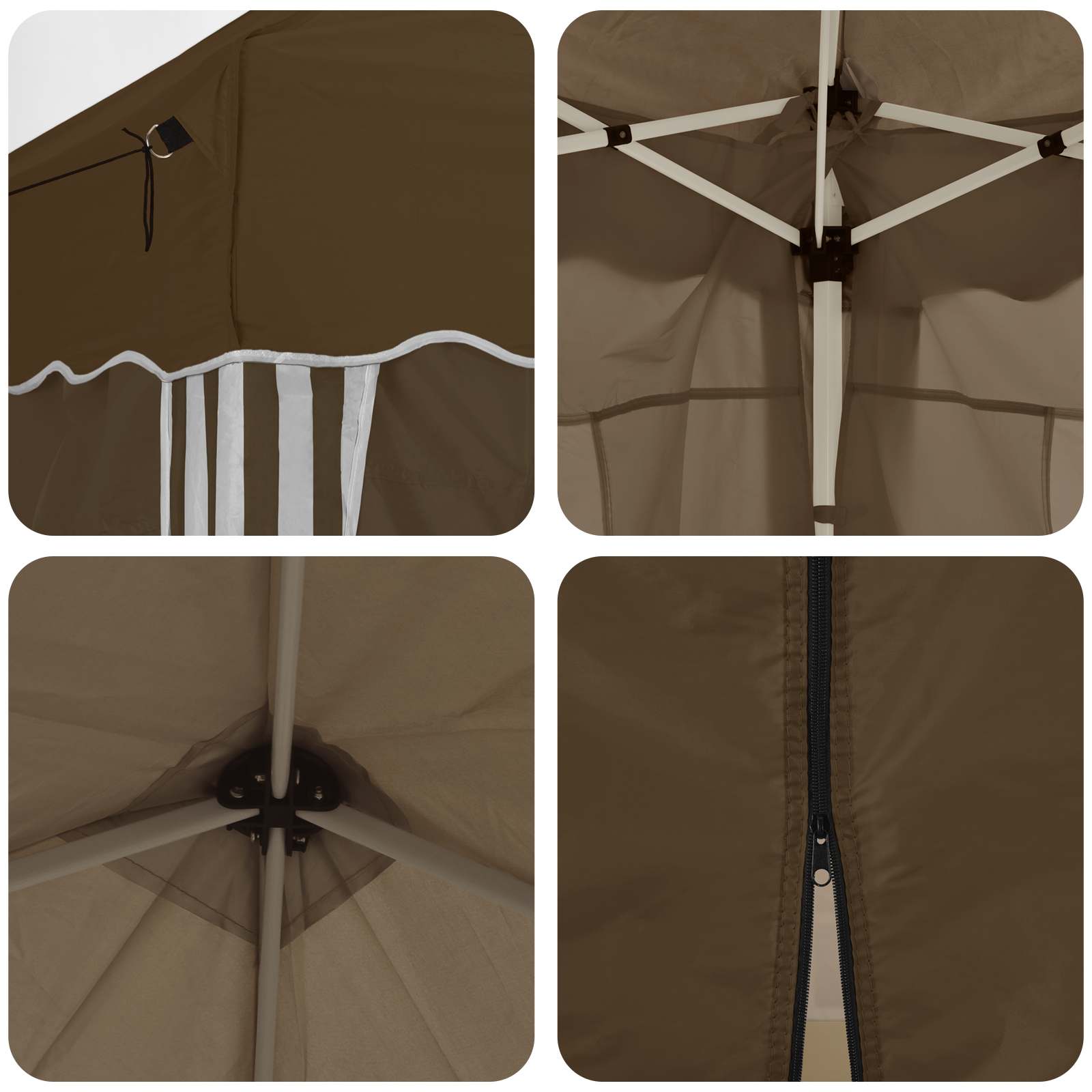 Pop-up šventinis palapinė 288 x 288 x 245 cm Taupe Pop-up šventinis palapinė 288 x 288 x 245 cm Taupe - Image 13