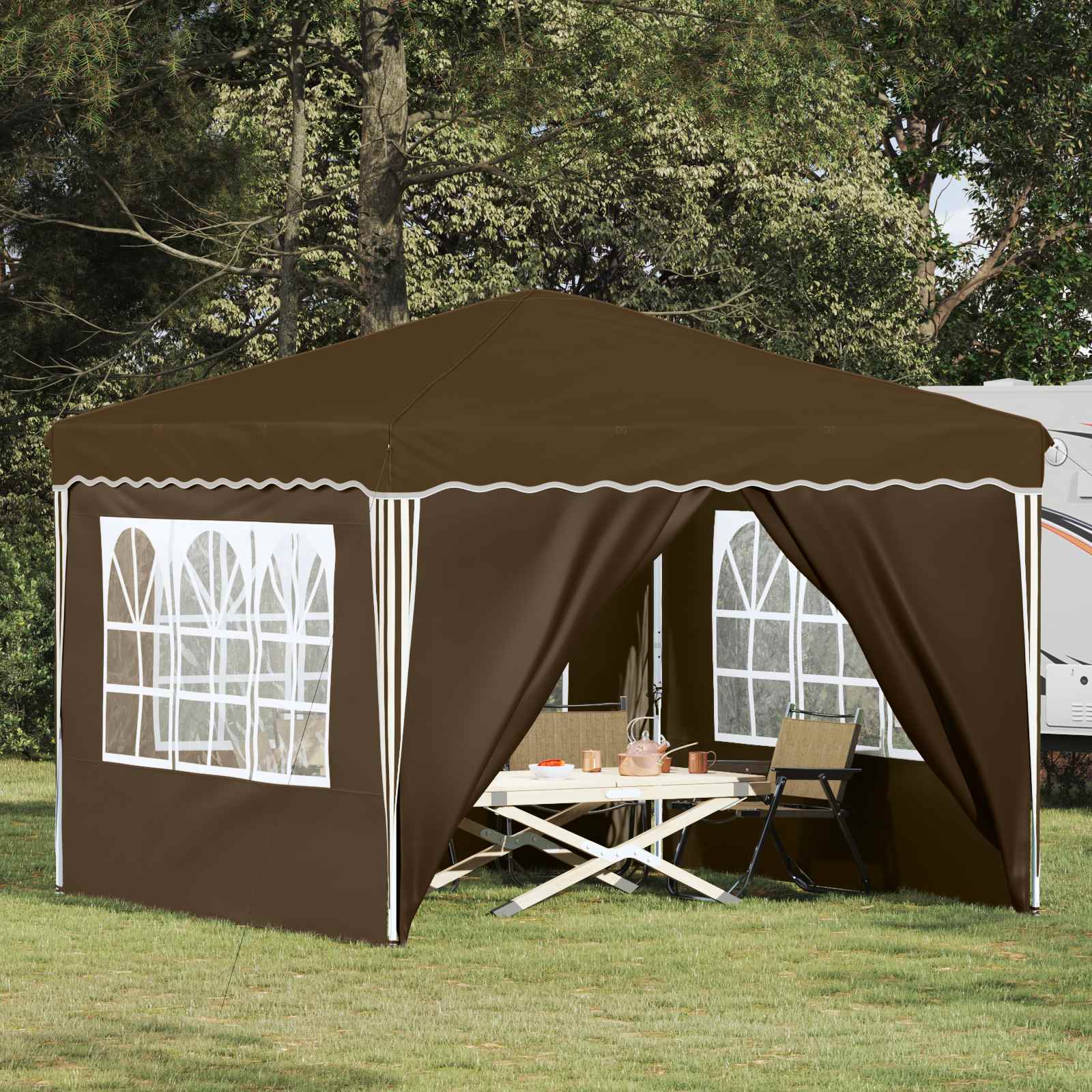 Pop-up šventinis palapinė 288 x 288 x 245 cm Taupe Pop-up šventinis palapinė 288 x 288 x 245 cm Taupe - Image 2