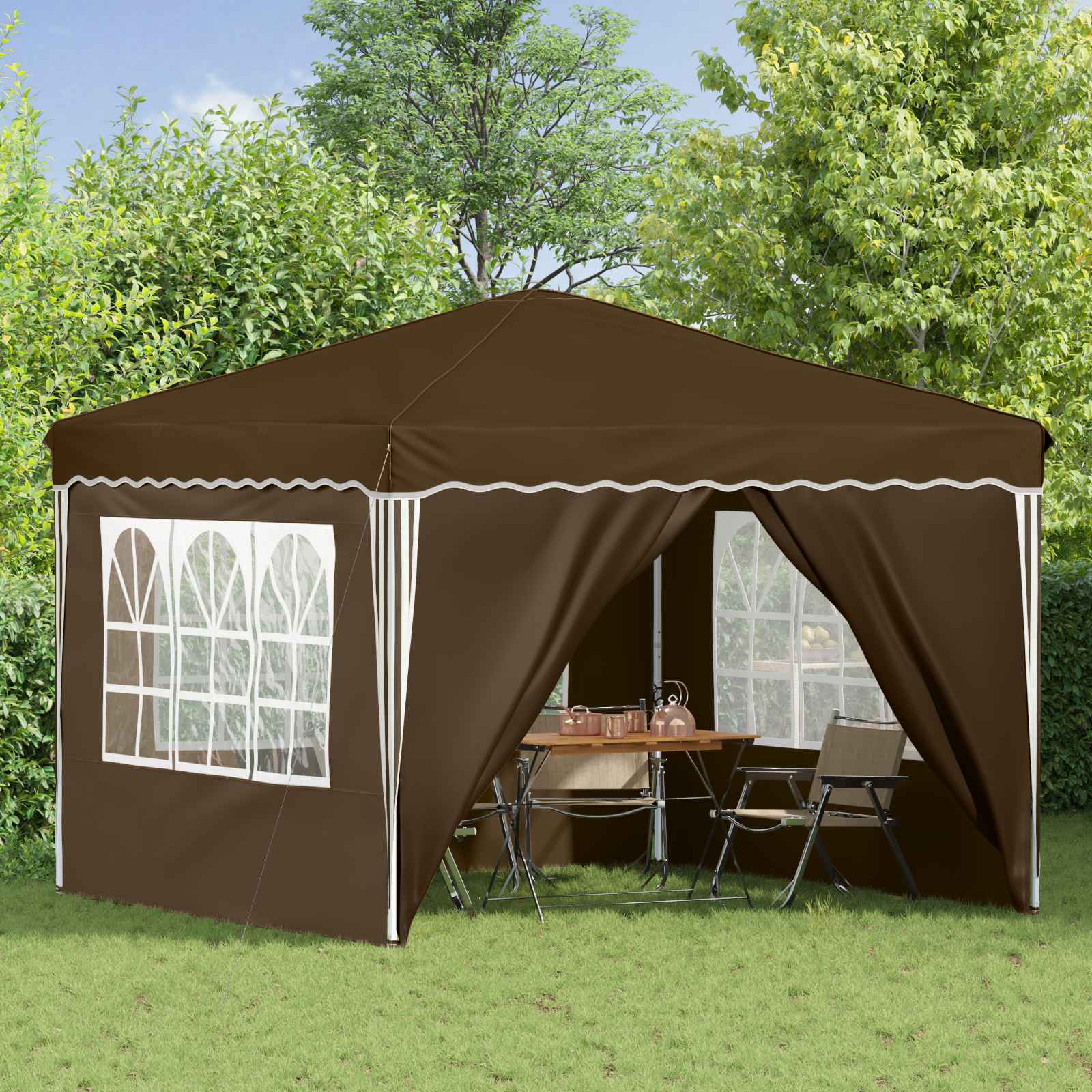 Pop-up šventinis palapinė 288 x 288 x 245 cm Taupe Pop-up šventinis palapinė 288 x 288 x 245 cm Taupe - Image 4