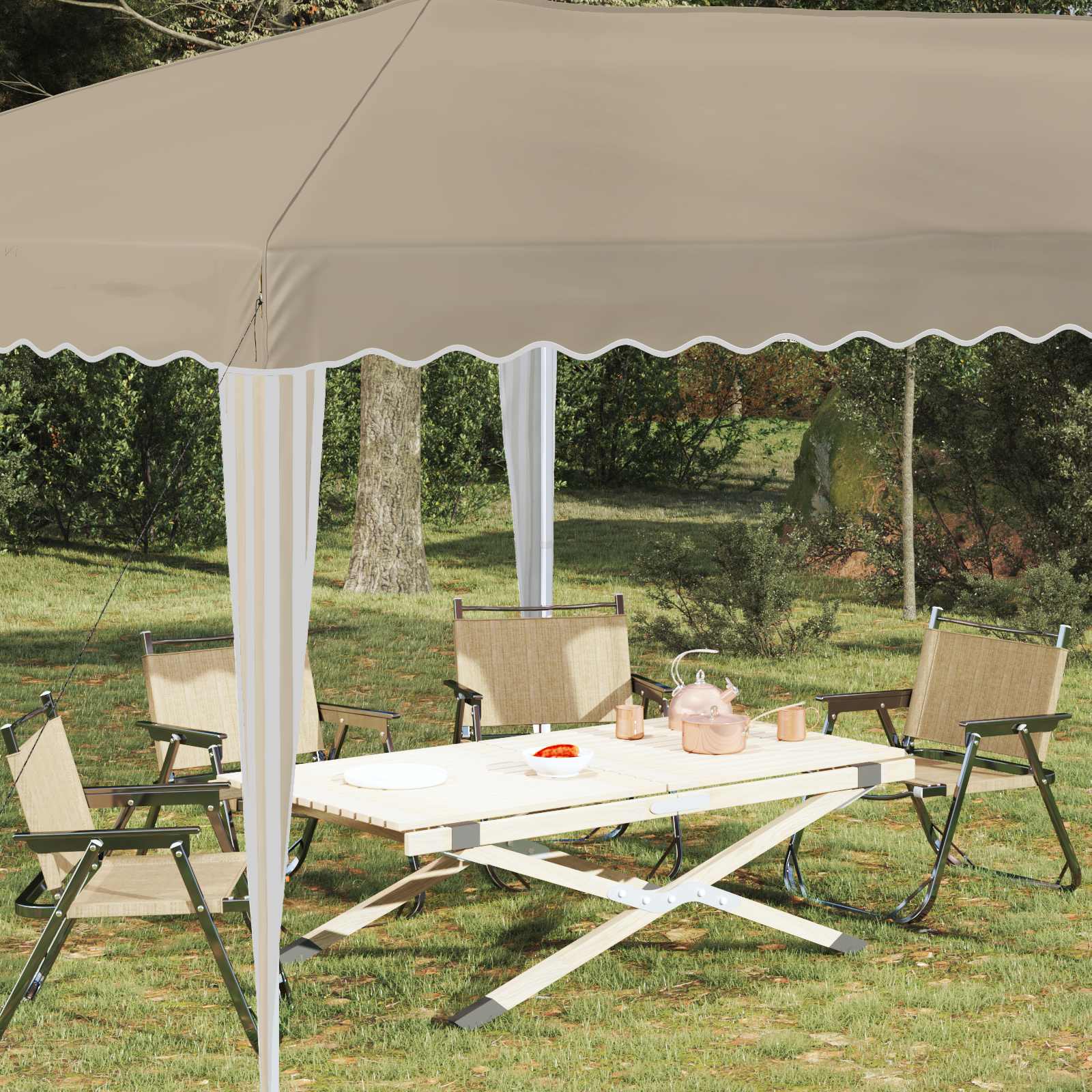 Pop-up šventinis palapinė 575 x 290 x 245 cm Kreminė Pop-up šventinis palapinė 575 x 290 x 245 cm Kreminė - Image 4