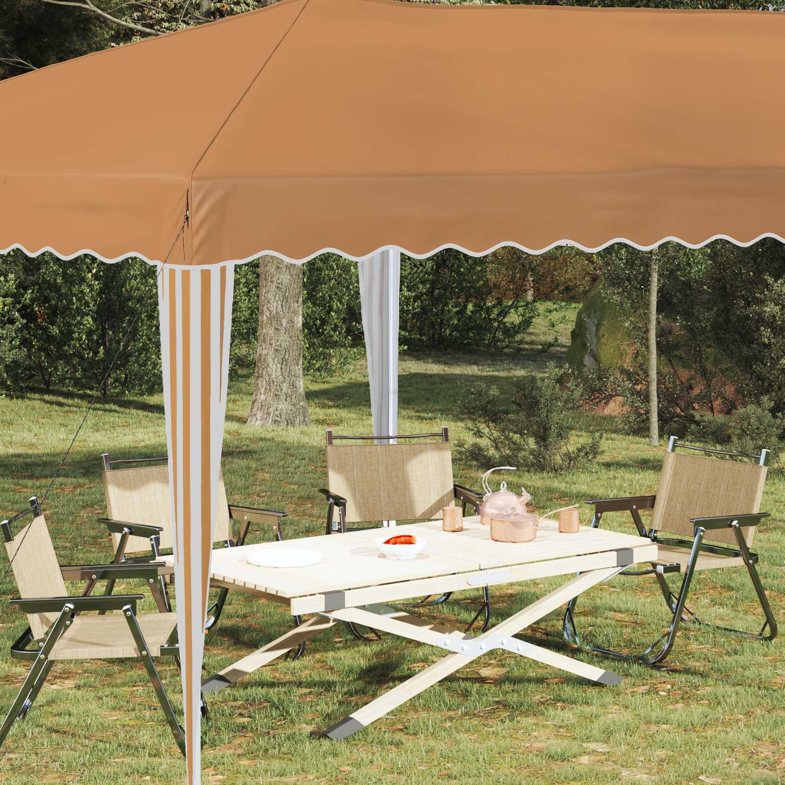 Pop-up šventinis palapinė 575 x 290 x 245 cm Smėlio Pop-up šventinis palapinė 575 x 290 x 245 cm Smėlio - Image 4