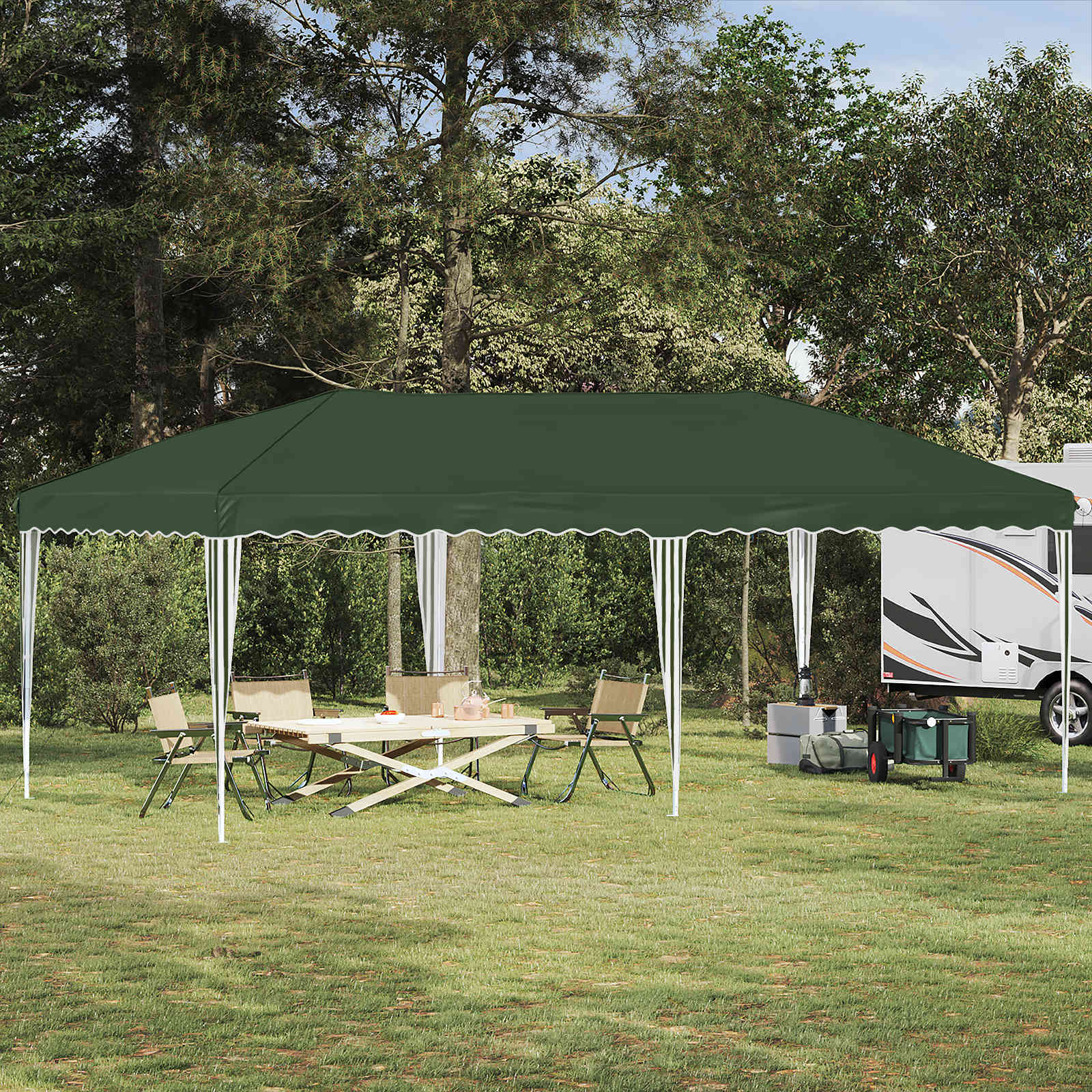 Pop-up šventinis palapinė 575 x 290 x 245 cm Žalia Pop-up šventinis palapinė 575 x 290 x 245 cm Žalia - Image 2
