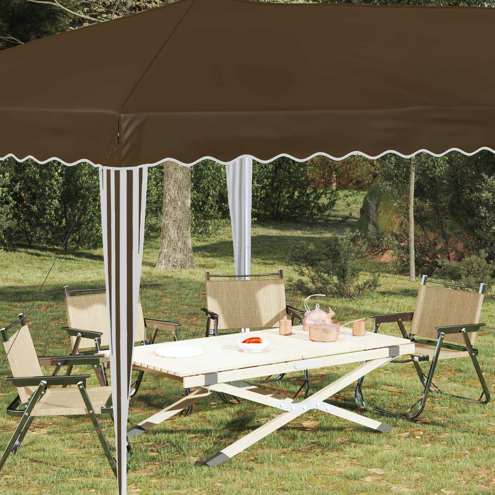 Pop-up šventinis palapinė 575 x 290 x 245 cm Taupe Pop-up šventinis palapinė 575 x 290 x 245 cm Taupe - Image 4
