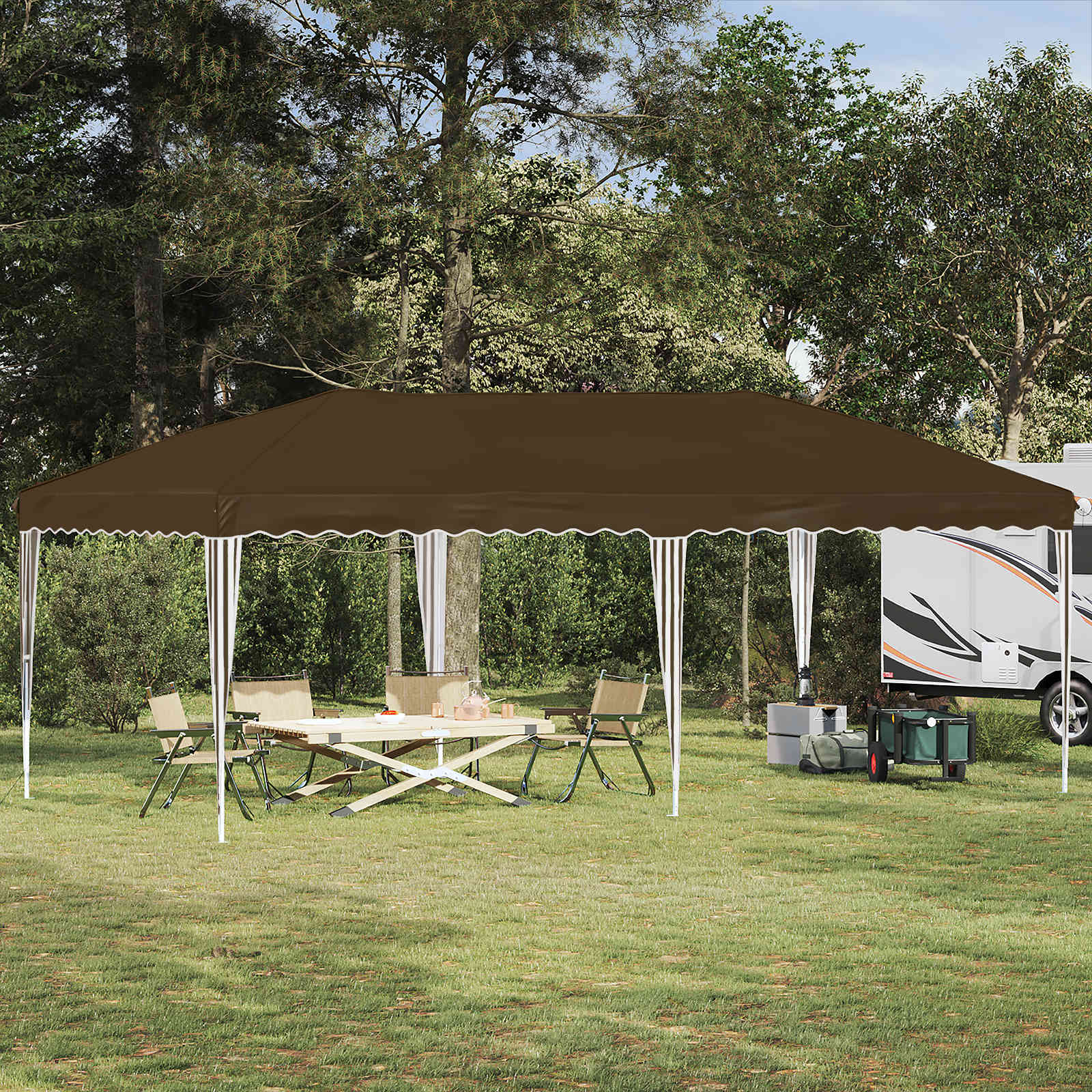 Pop-up šventinis palapinė 575 x 290 x 245 cm Taupe Pop-up šventinis palapinė 575 x 290 x 245 cm Taupe - Image 2