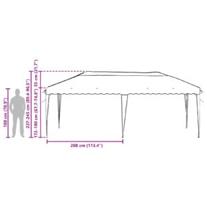 Pop-up šventinis palapinė 575 x 290 x 245 cm Taupe