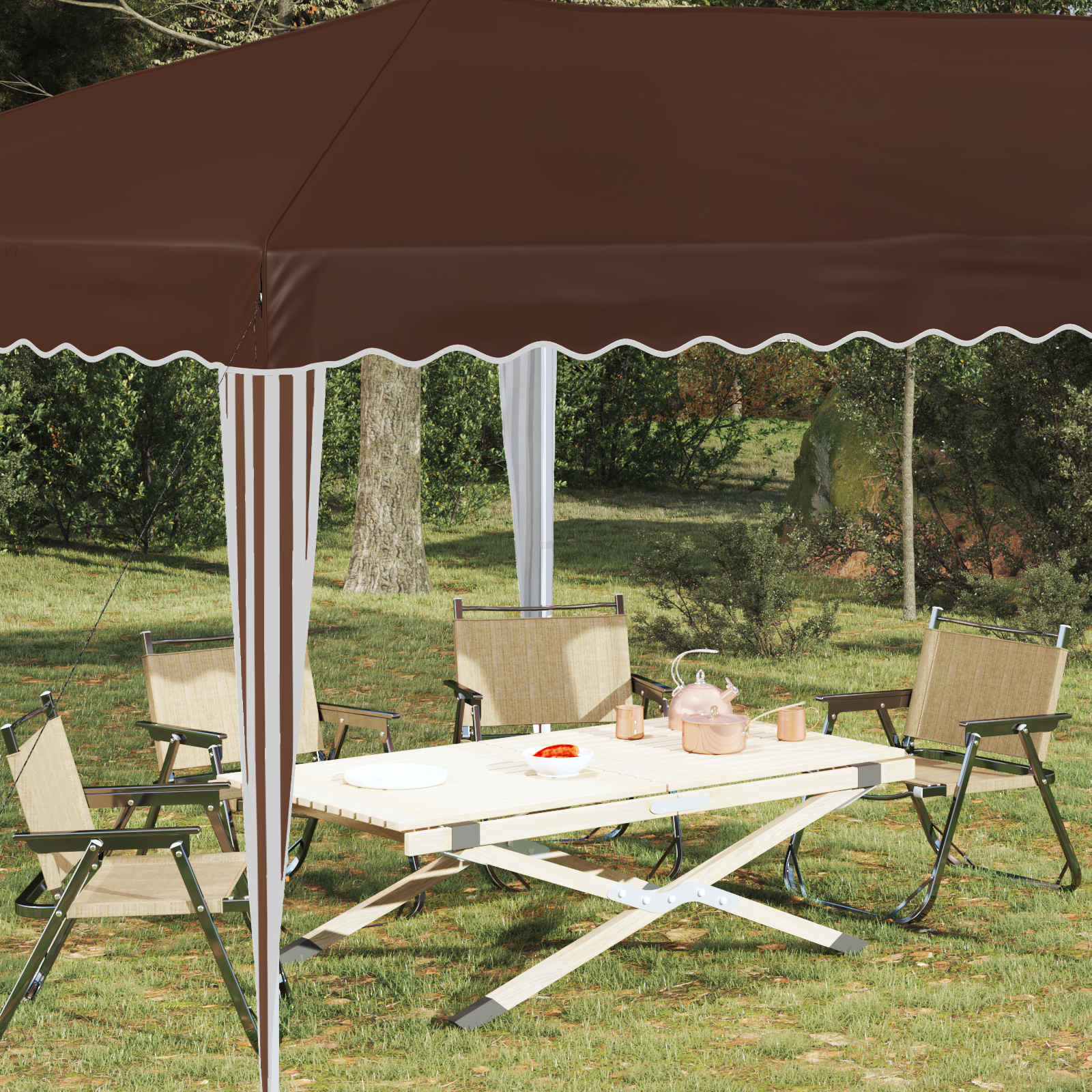 Pop-up šventinis palapinė 575 x 290 x 245 cm Ruda Pop-up šventinis palapinė 575 x 290 x 245 cm Ruda - Image 4