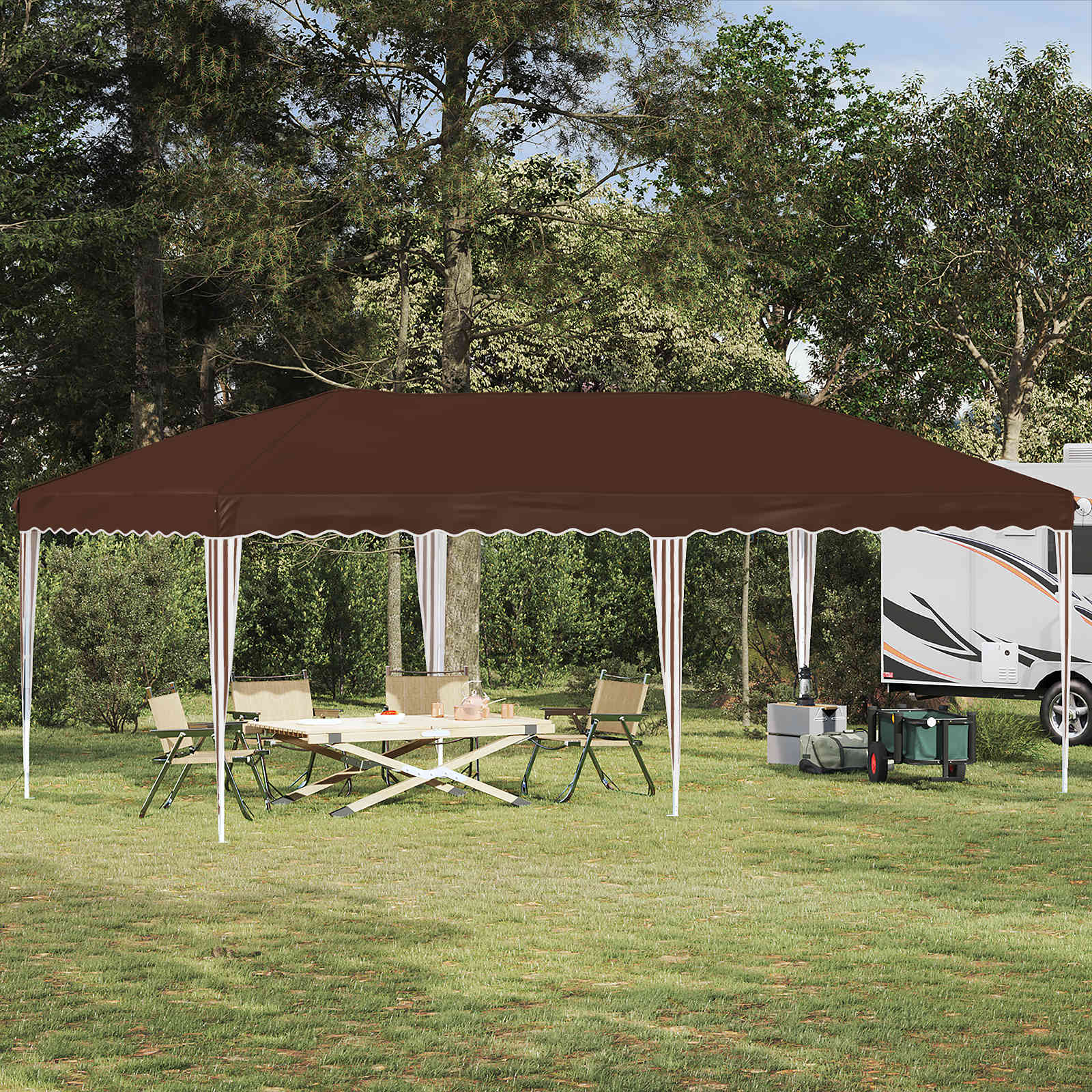 Pop-up šventinis palapinė 575 x 290 x 245 cm Ruda Pop-up šventinis palapinė 575 x 290 x 245 cm Ruda - Image 2