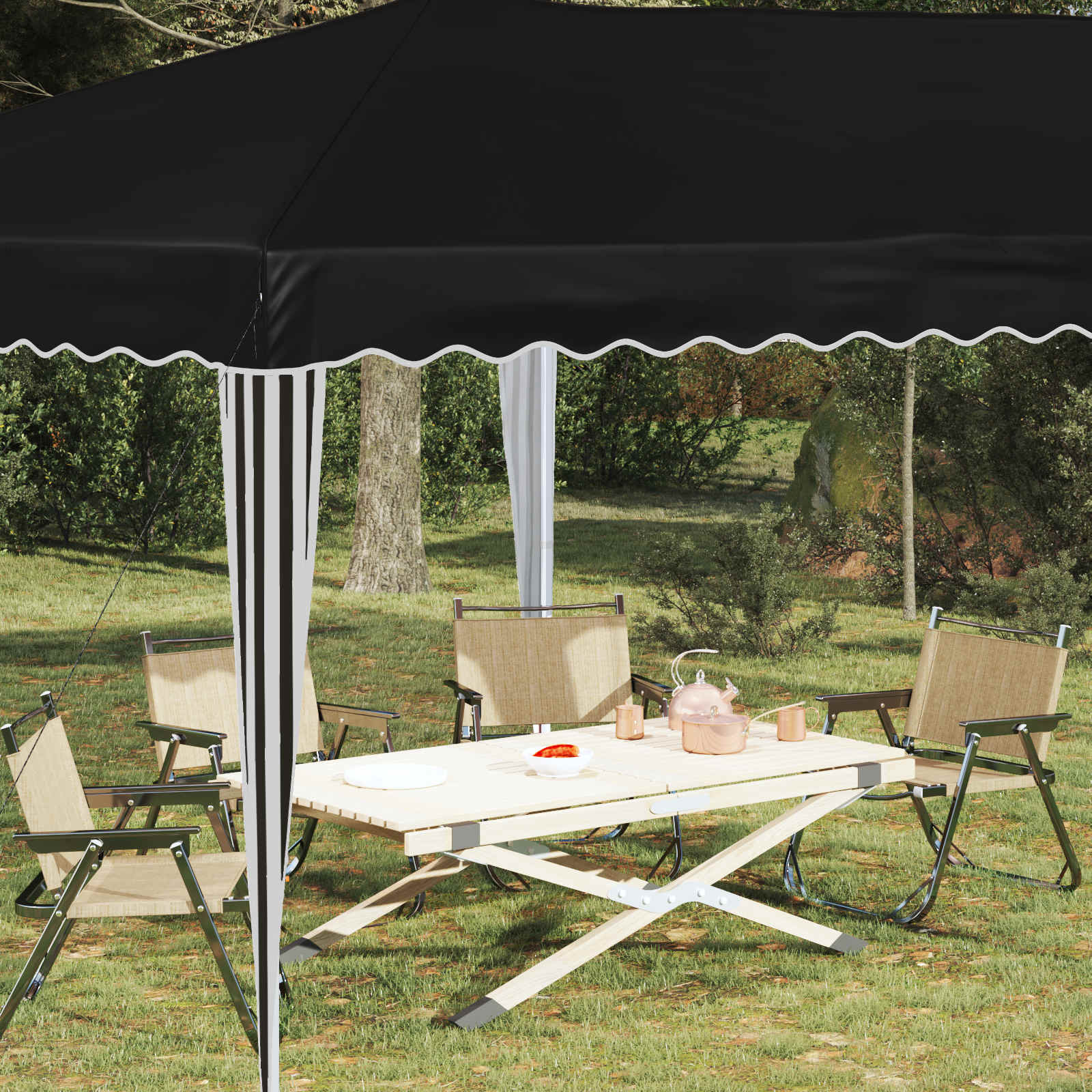 Pop-up šventinis palapinė 575 x 290 x 245 cm Juoda Pop-up šventinis palapinė 575 x 290 x 245 cm Juoda - Image 4