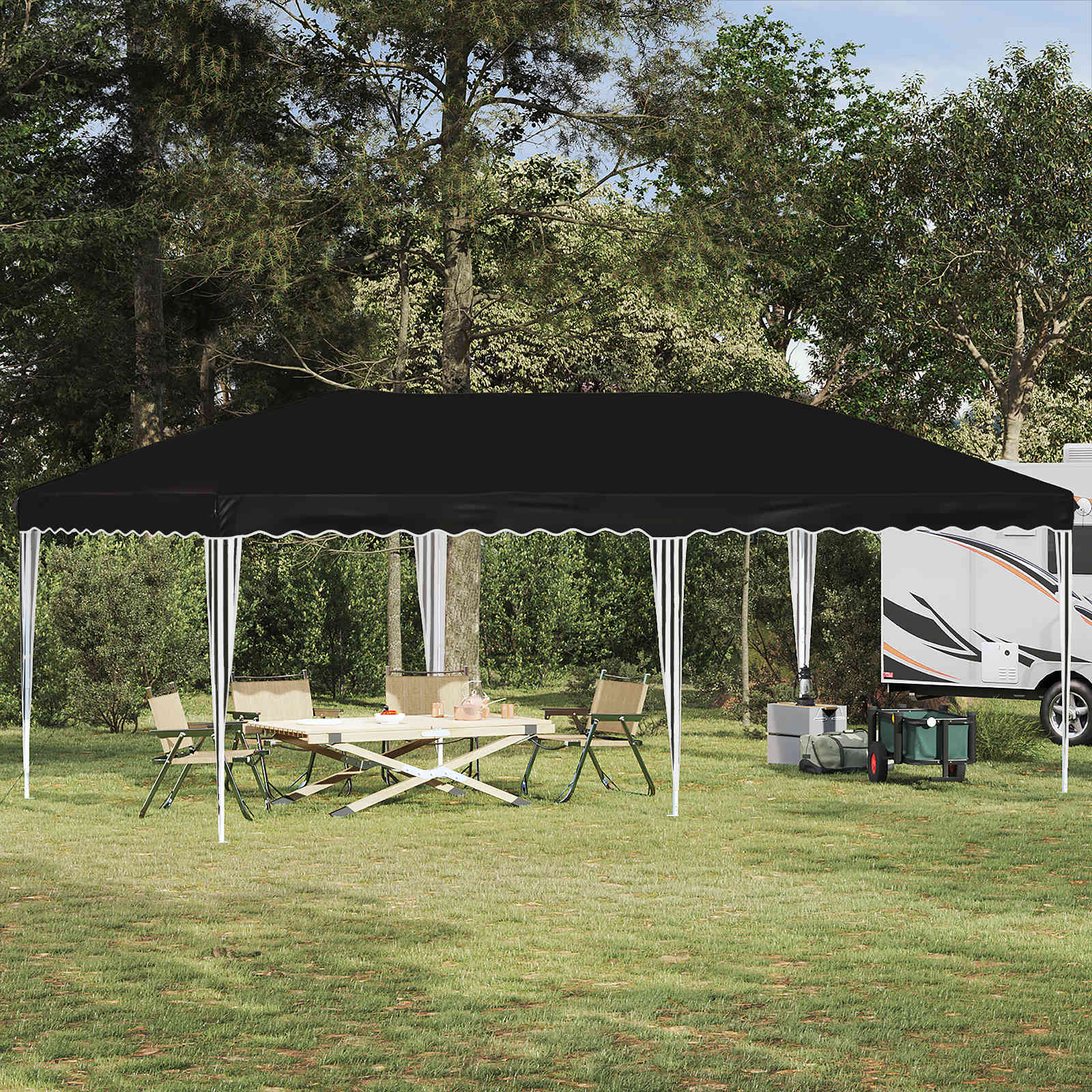 Pop-up šventinis palapinė 575 x 290 x 245 cm Juoda Pop-up šventinis palapinė 575 x 290 x 245 cm Juoda - Image 2