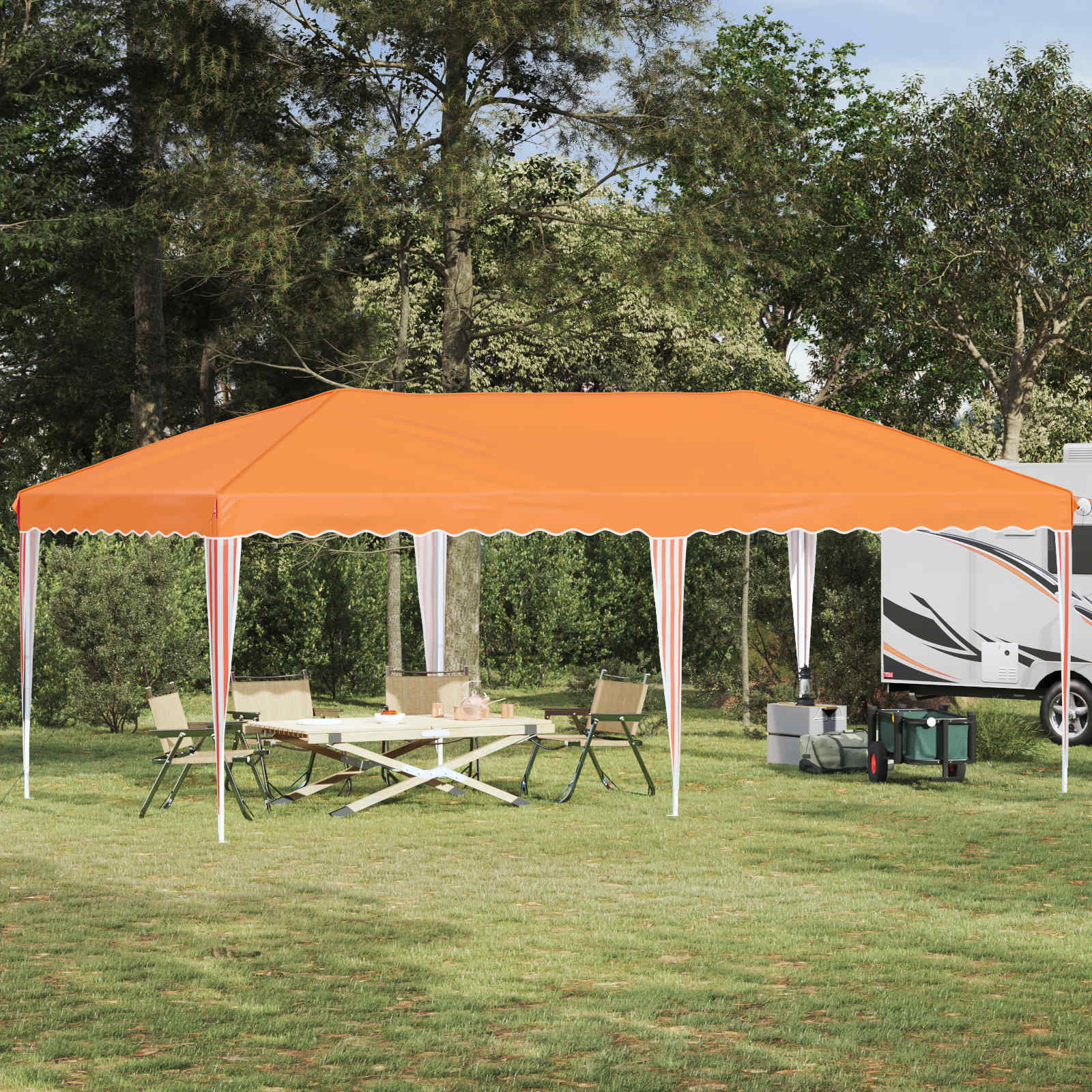 Pop-up šventinis palapinė 575 x 290 x 245 cm Oranžinė Pop-up šventinis palapinė 575 x 290 x 245 cm Oranžinė - Image 2