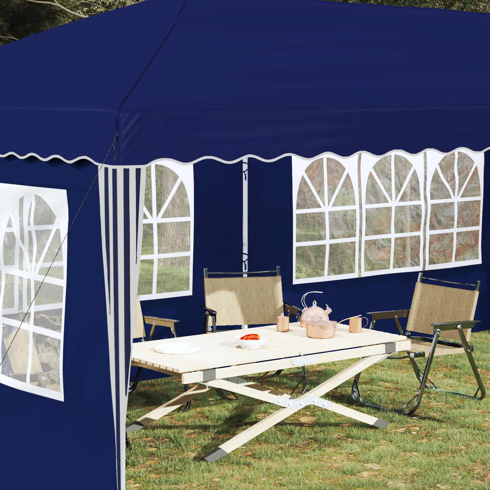 Pop-up šventinis palapinė 575 x 289 x 245 cm Mėlyna Pop-up šventinis palapinė 575 x 289 x 245 cm Mėlyna - Image 4