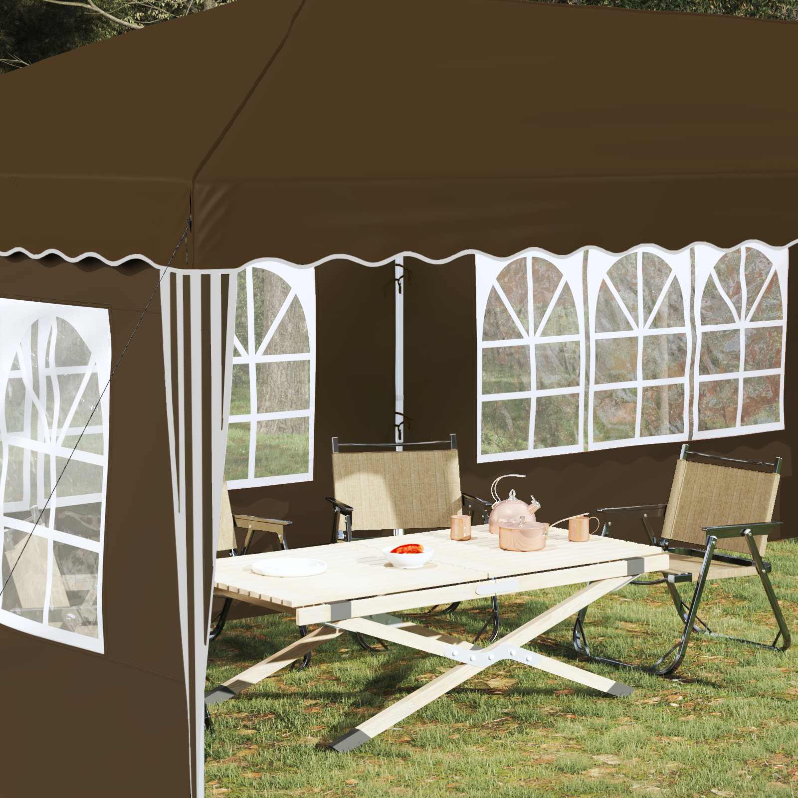 Pop-up šventinis palapinė 575 x 289 x 245 cm Taupe Pop-up šventinis palapinė 575 x 289 x 245 cm Taupe - Image 4
