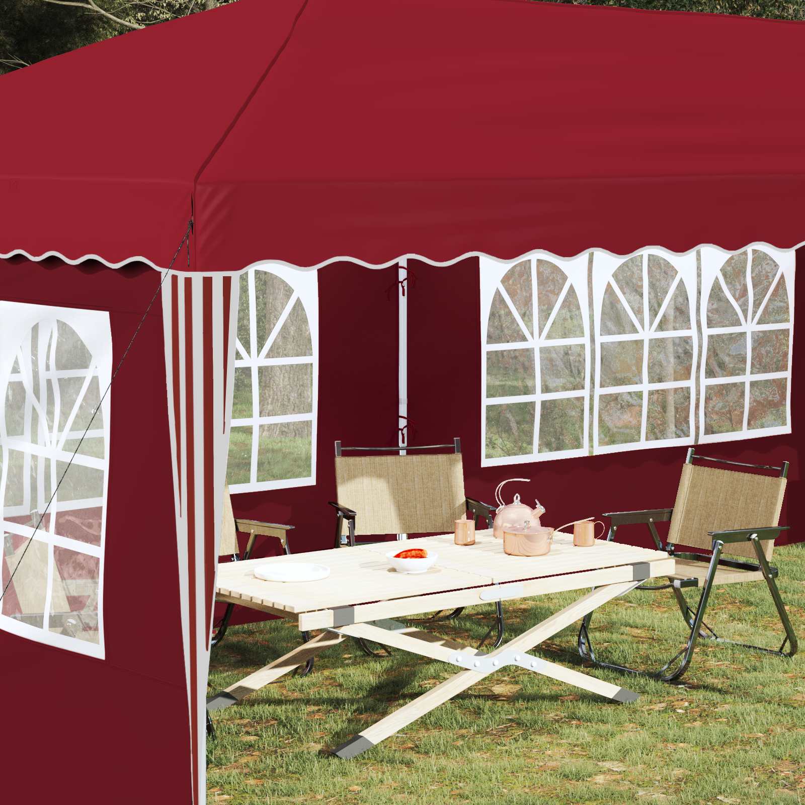 Pop-up šventinis palapinė 575 x 289 x 245 cm Vyšninė Pop-up šventinis palapinė 575 x 289 x 245 cm Vyšninė - Image 4