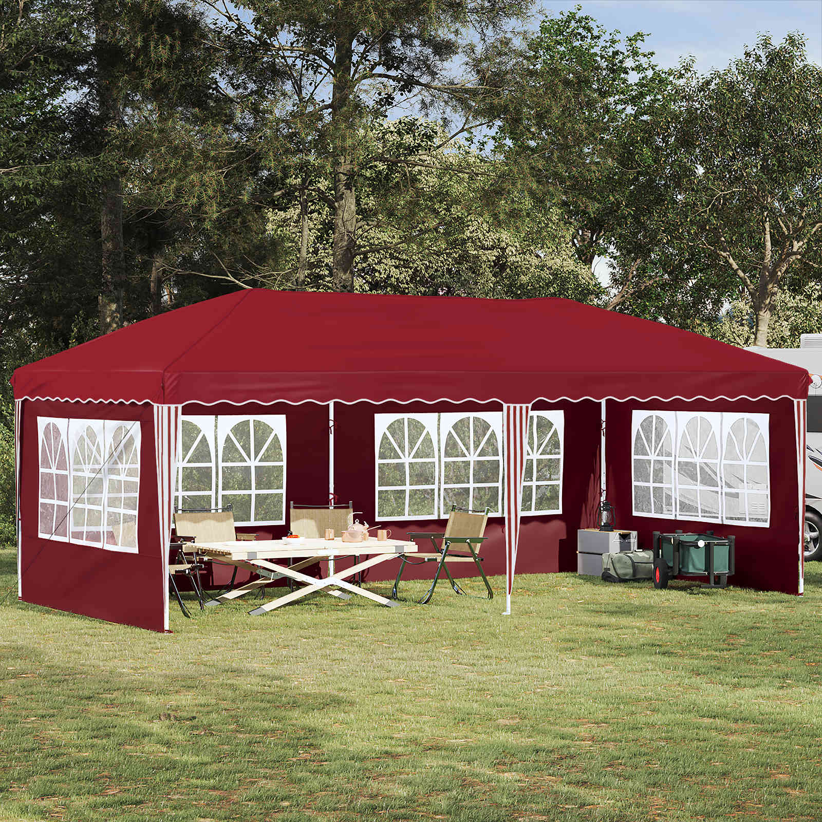 Pop-up šventinis palapinė 575 x 289 x 245 cm Vyšninė Pop-up šventinis palapinė 575 x 289 x 245 cm Vyšninė - Image 2