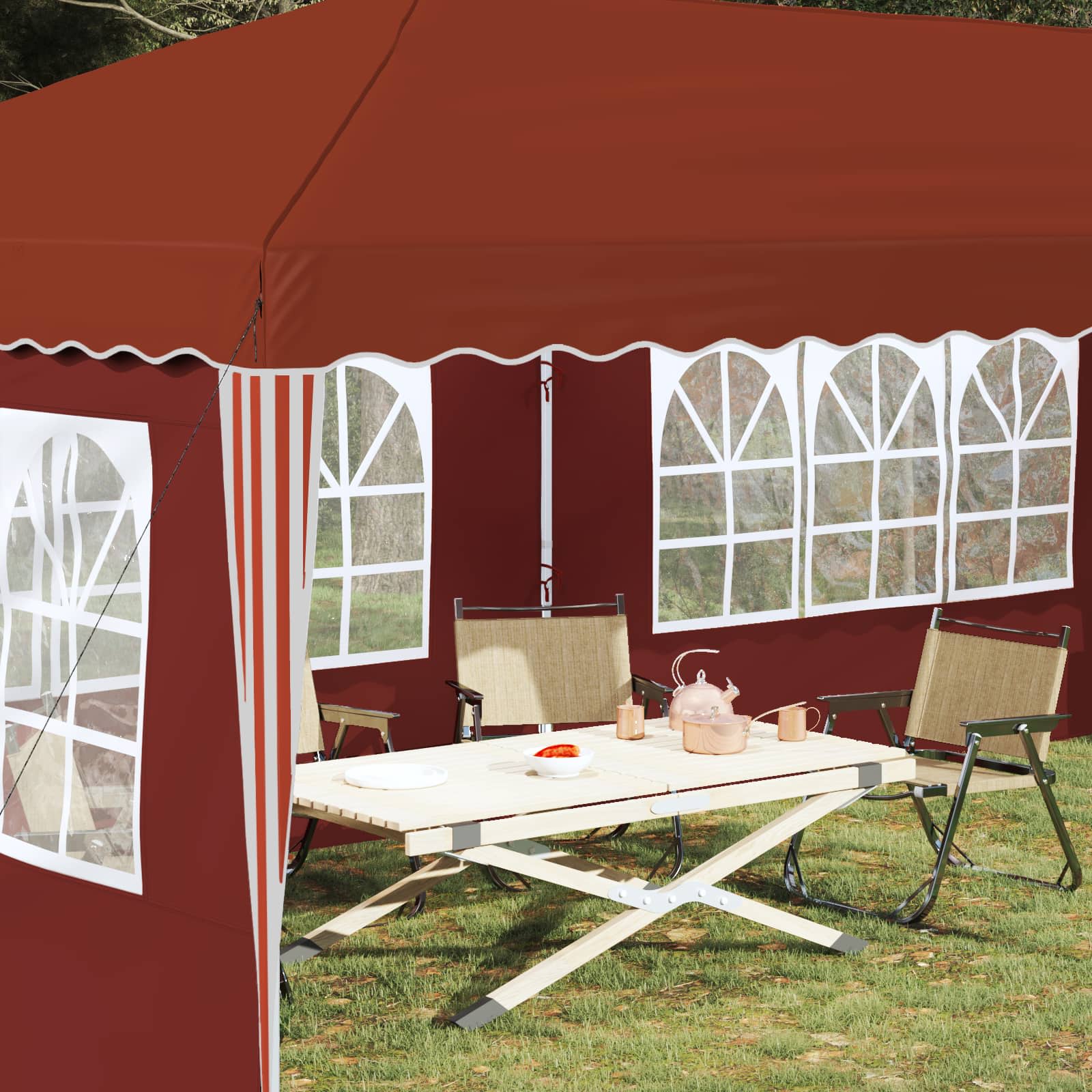 Pop-up šventinis palapinė 575 x 289 x 245 cm Terakotos Pop-up šventinis palapinė 575 x 289 x 245 cm Terakotos - Image 4