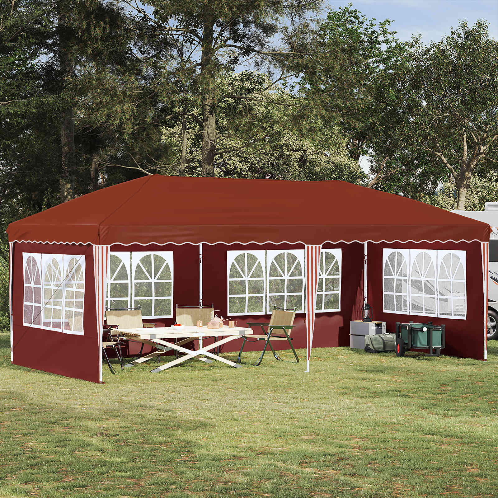 Pop-up šventinis palapinė 575 x 289 x 245 cm Terakotos Pop-up šventinis palapinė 575 x 289 x 245 cm Terakotos - Image 2