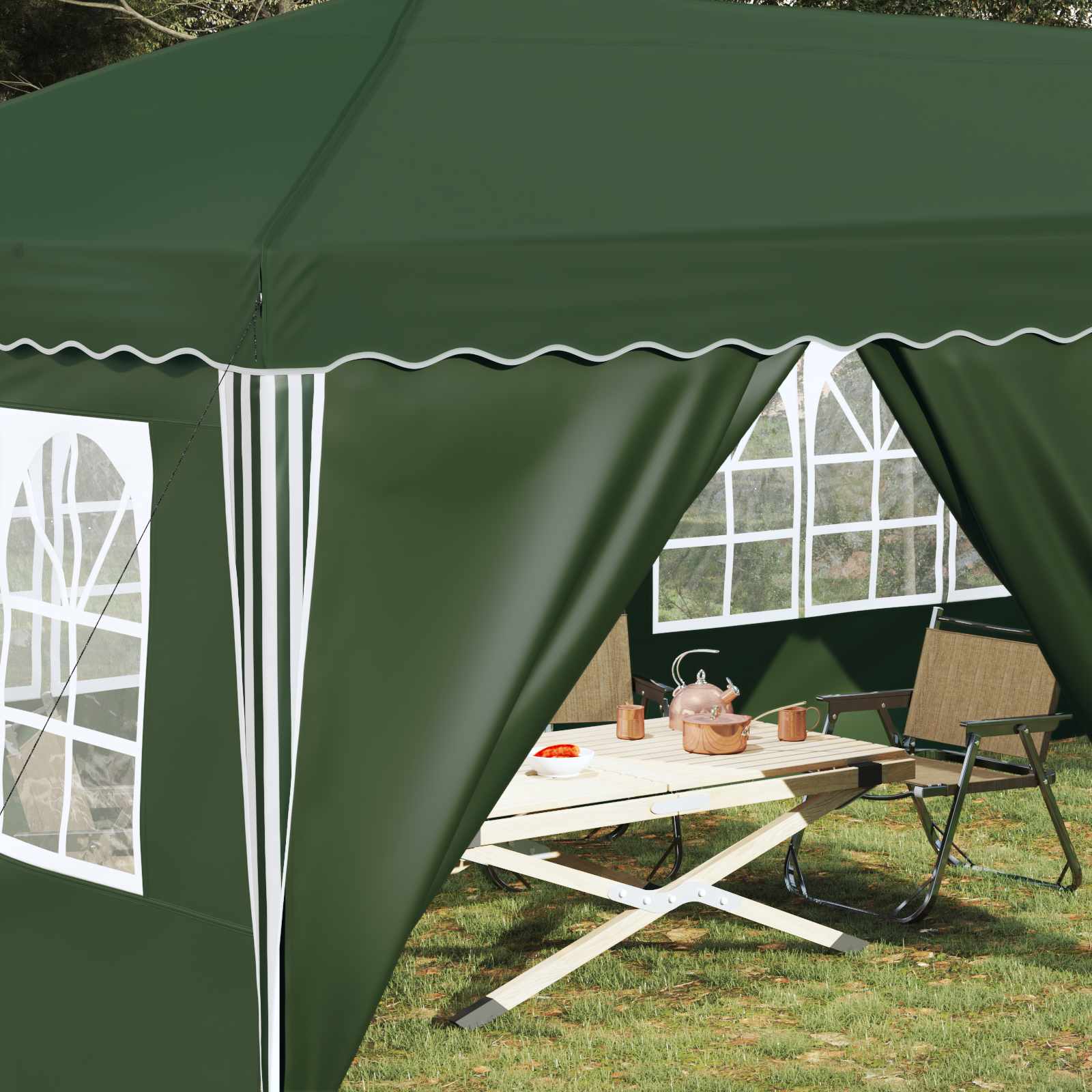 Pop-up šventinis palapinė 575 x 288 x 245 cm Žalia Pop-up šventinis palapinė 575 x 288 x 245 cm Žalia - Image 4