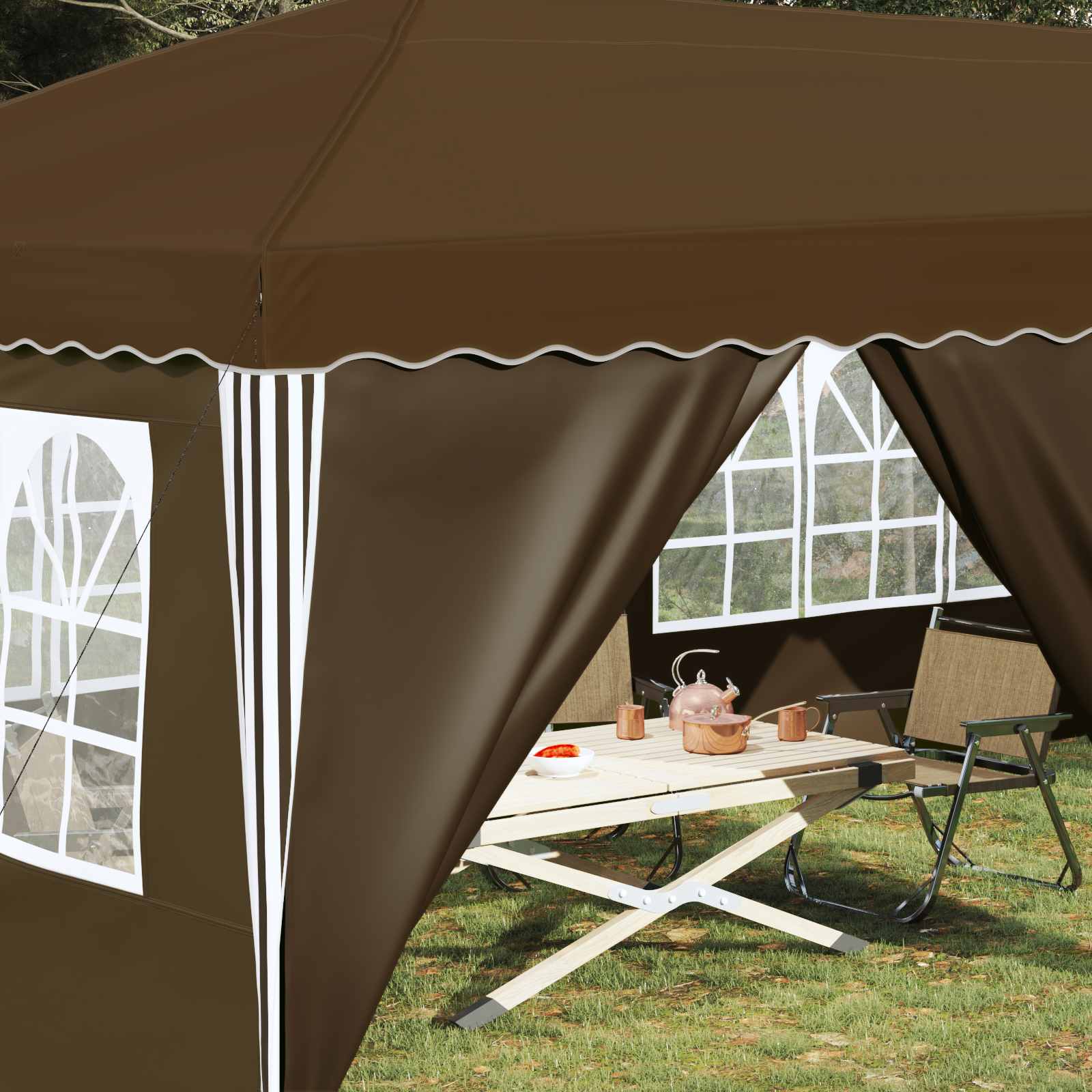 Pop-up šventinis palapinė 575 x 288 x 245 cm Taupe Pop-up šventinis palapinė 575 x 288 x 245 cm Taupe - Image 4